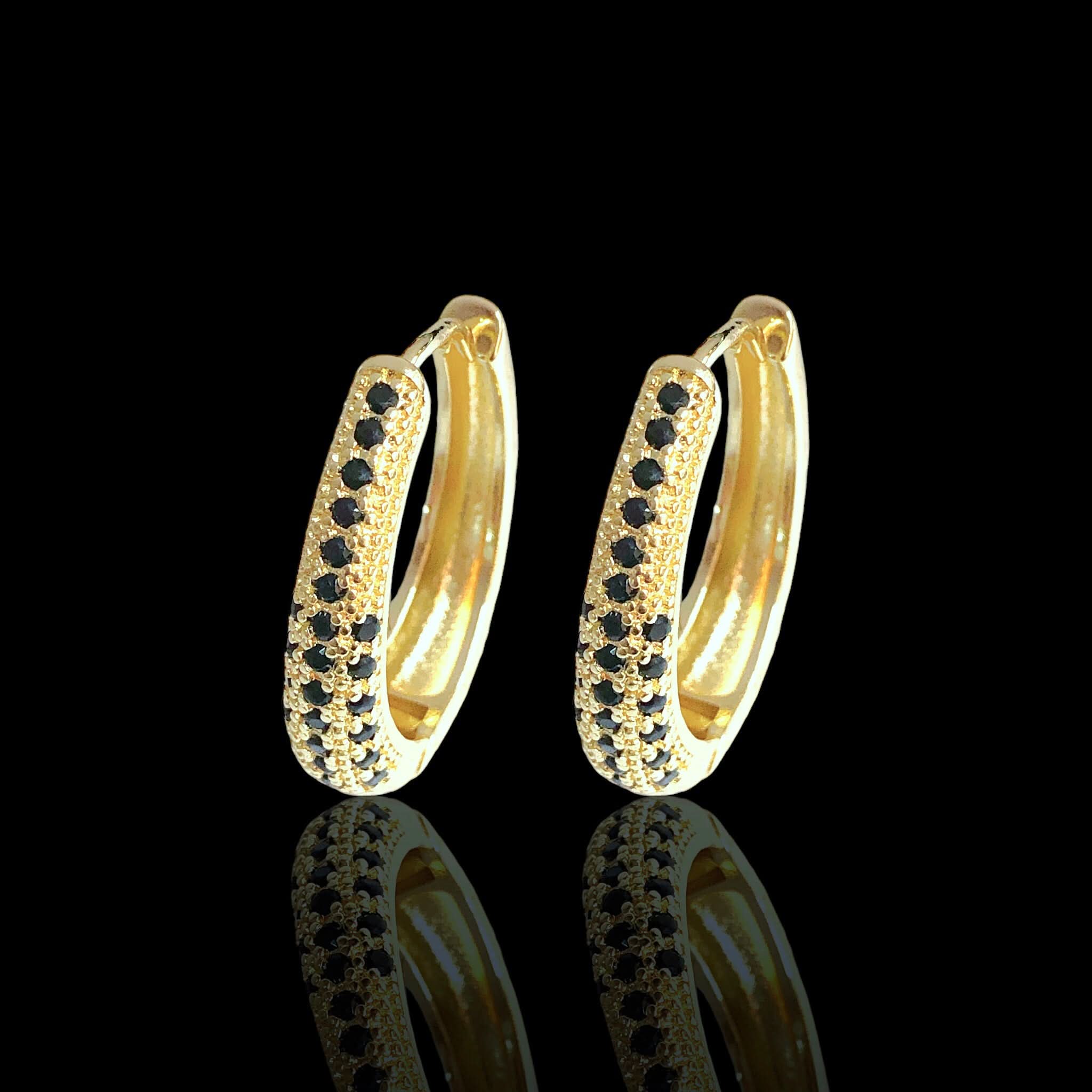 Oro Laminado Gold Filled Miranda Oval Cubic Zirconia Hoop