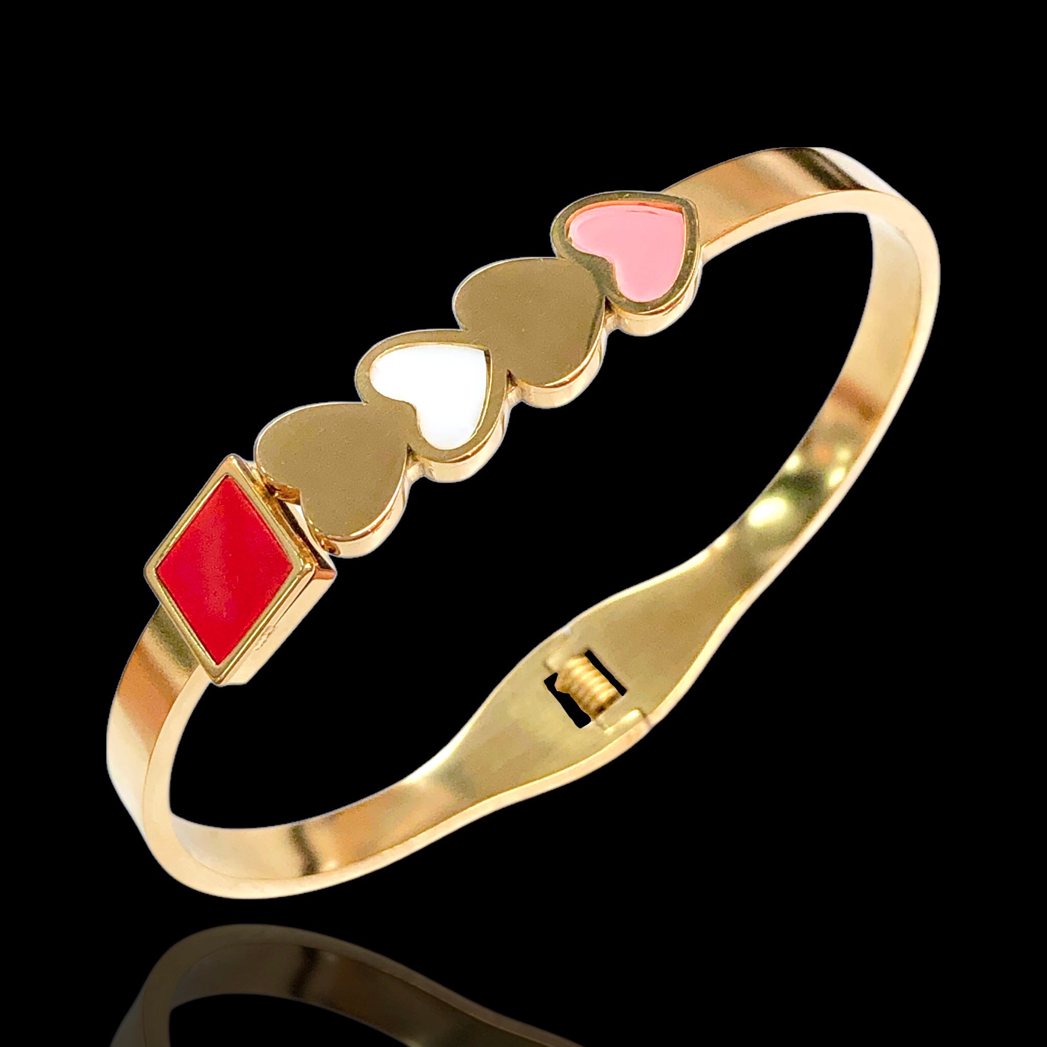 Stainless Steel Gold Filled Victoria Heart Bangle