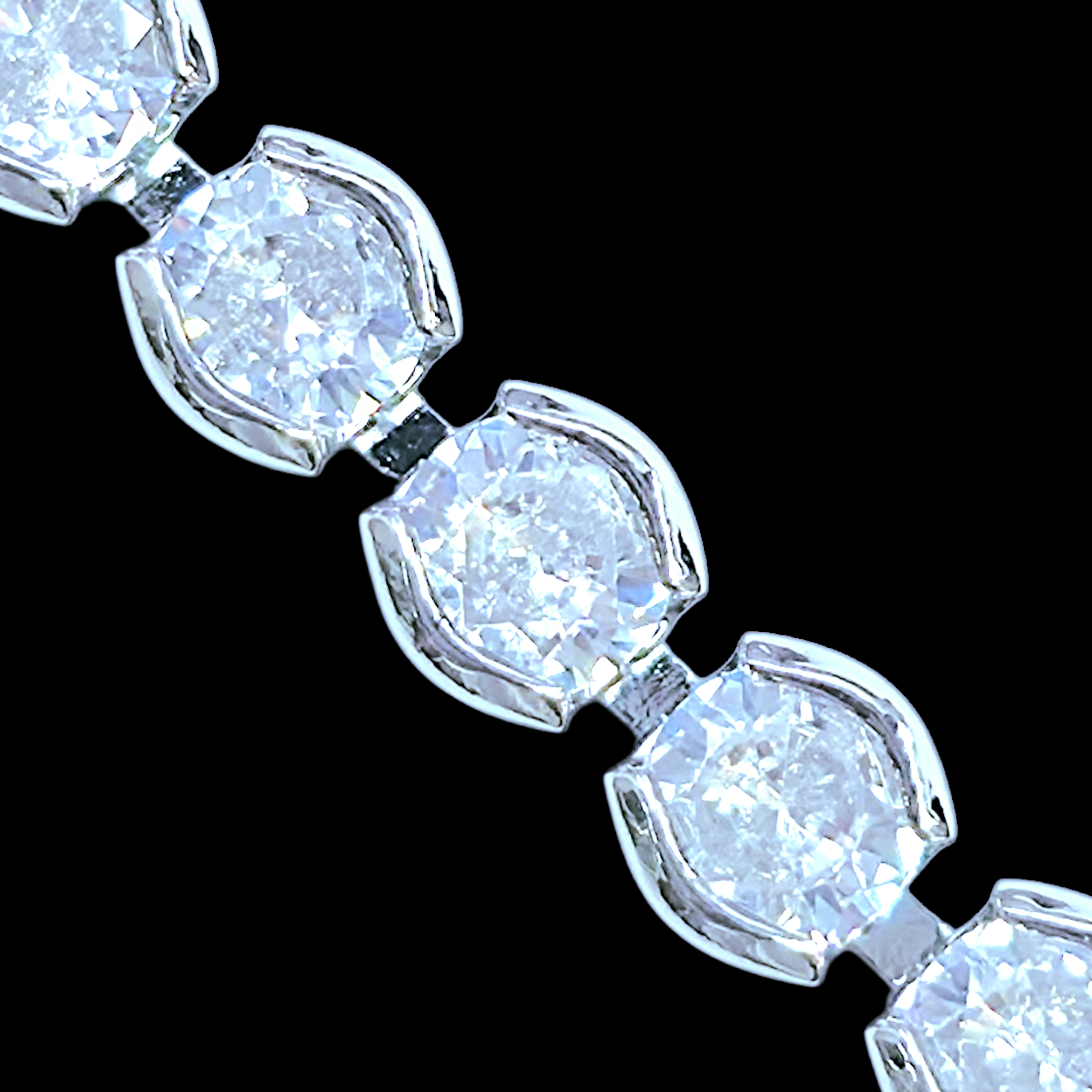 Rhodium Layered Turkish Round Bezel Zirconia Tennis Bracelet