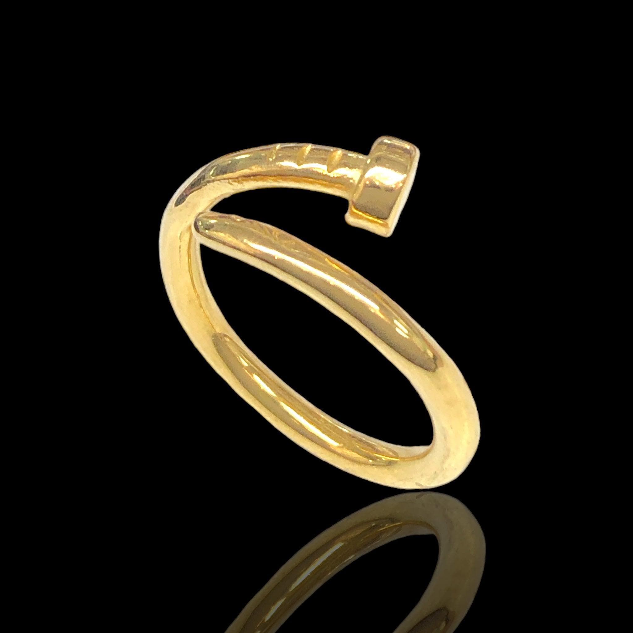 316L Stainless Steel Florentine Artisan Ring- kuania oro laminado