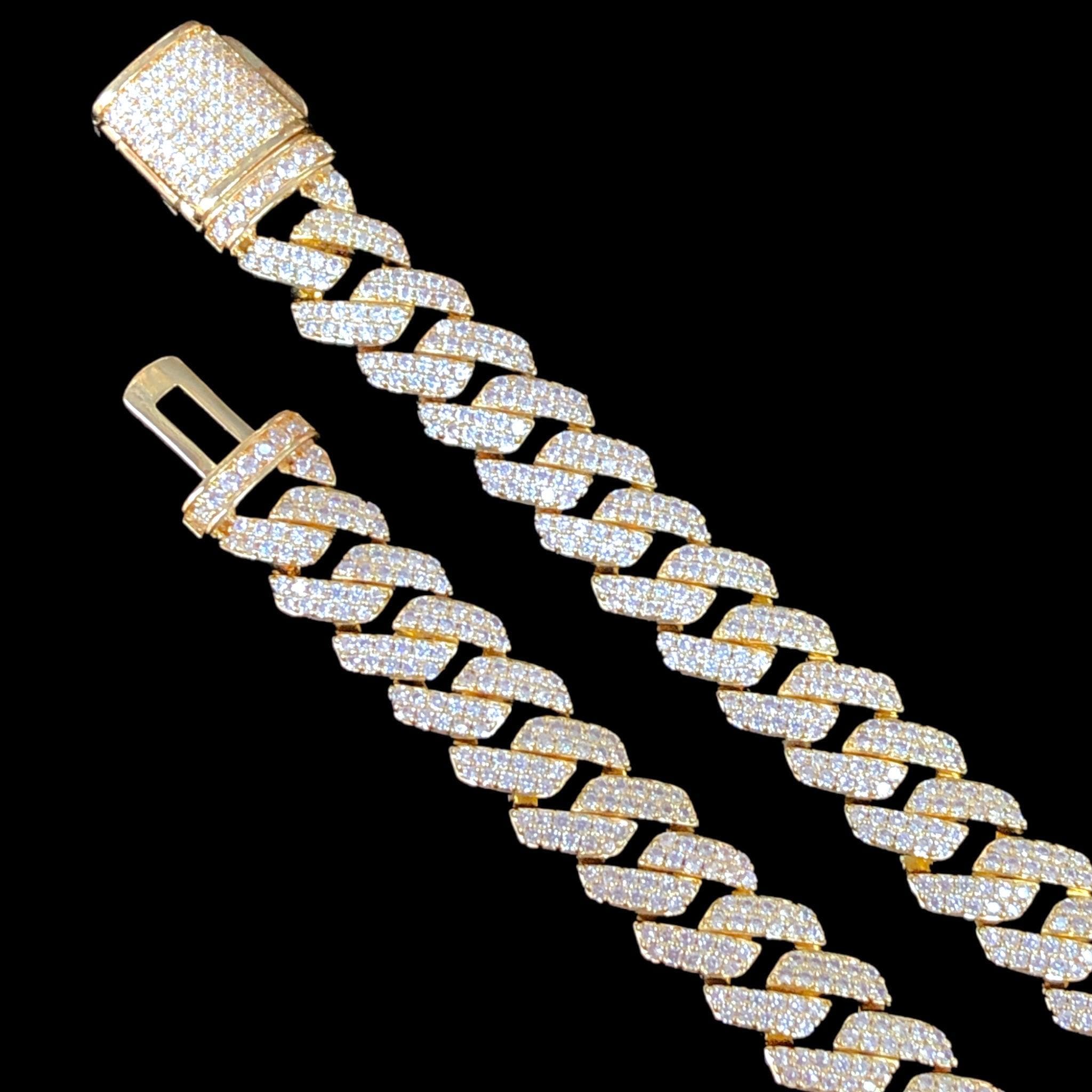 18K Gold-Filled 10mm Icy Italian Cuban Chain -18K Gold Filled Oro Laminado CHAIN - KUANIA