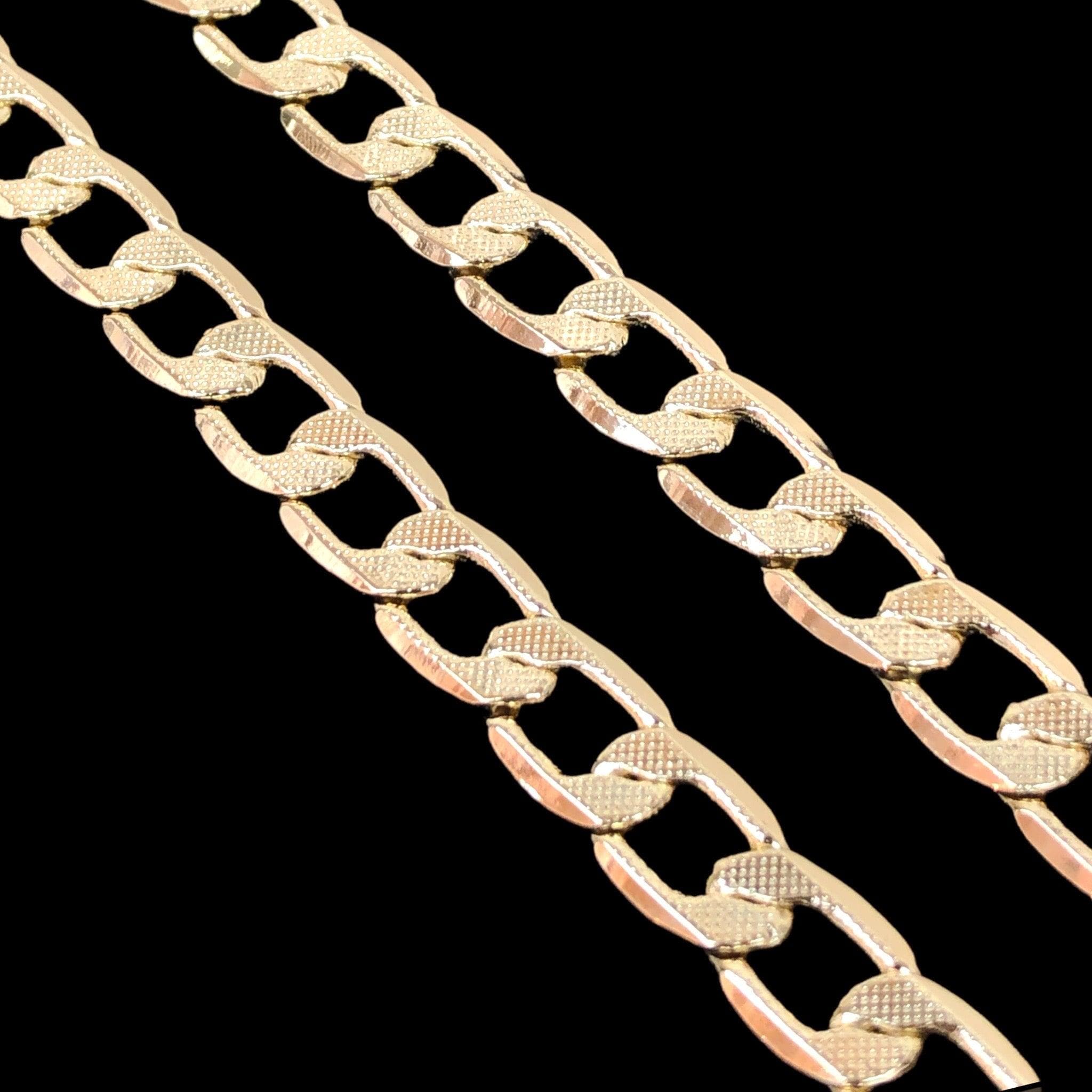 18K Gold-Filled 9mm Cuban Chain w/ Diamond Cut (Pack of 2) -18K Gold Filled Oro Laminado CHAIN - KUANIA