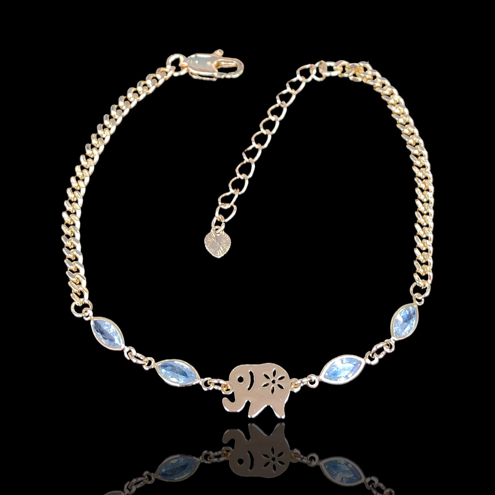 18k Gold-Filled Lucky Elephant Anklet- KUANIA ORO LAMINADO