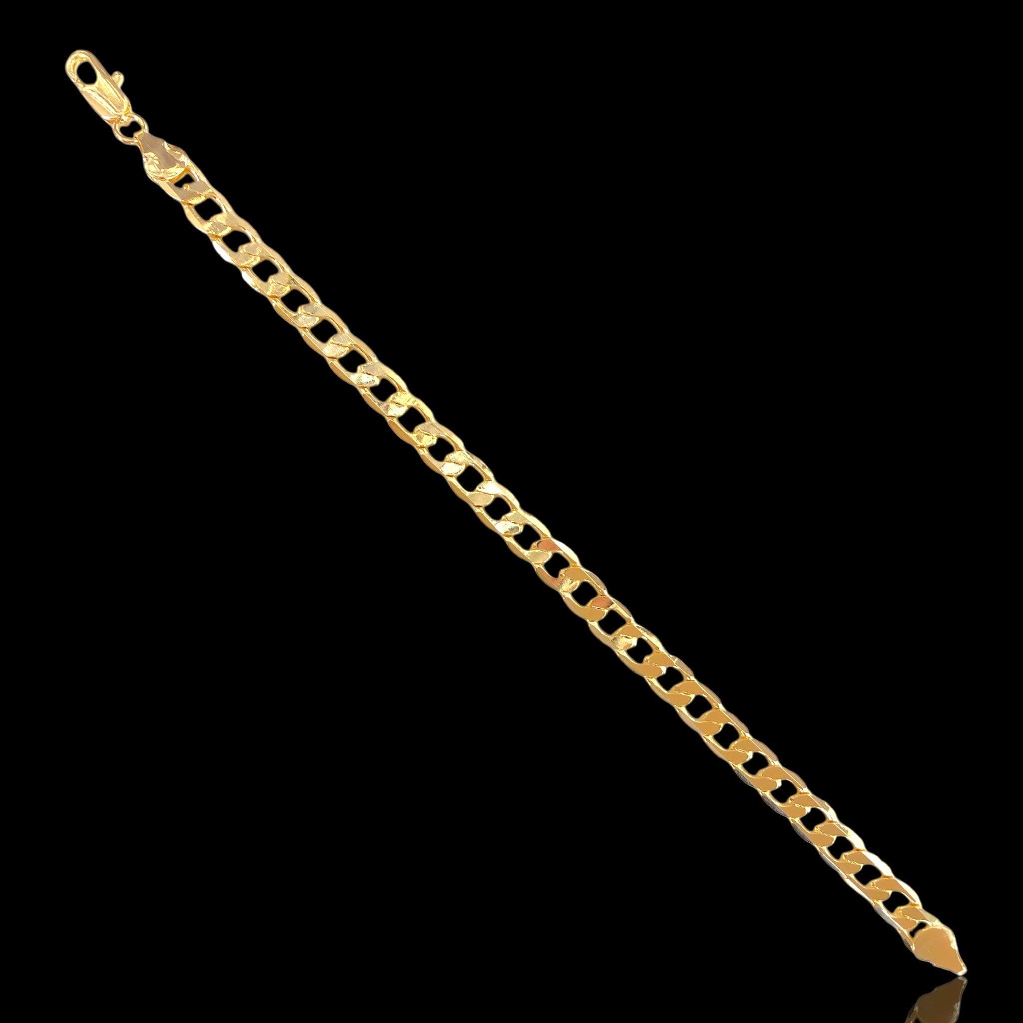 18K Gold-Filled 7mm Cuban Bracelet- kuania oro laminado