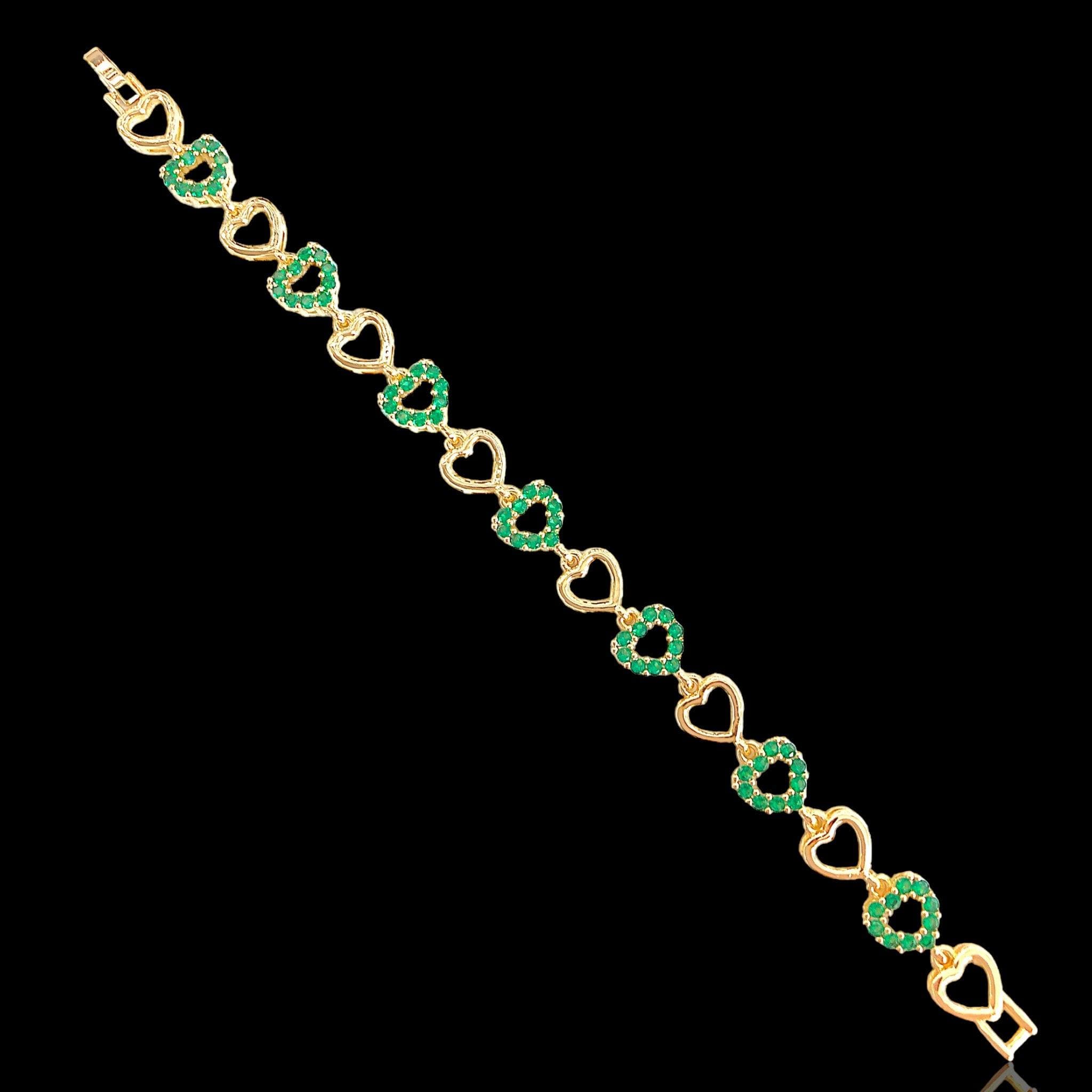 18k Gold-Filled CZ Eternal Heart Bracelet- kuania oro laminado