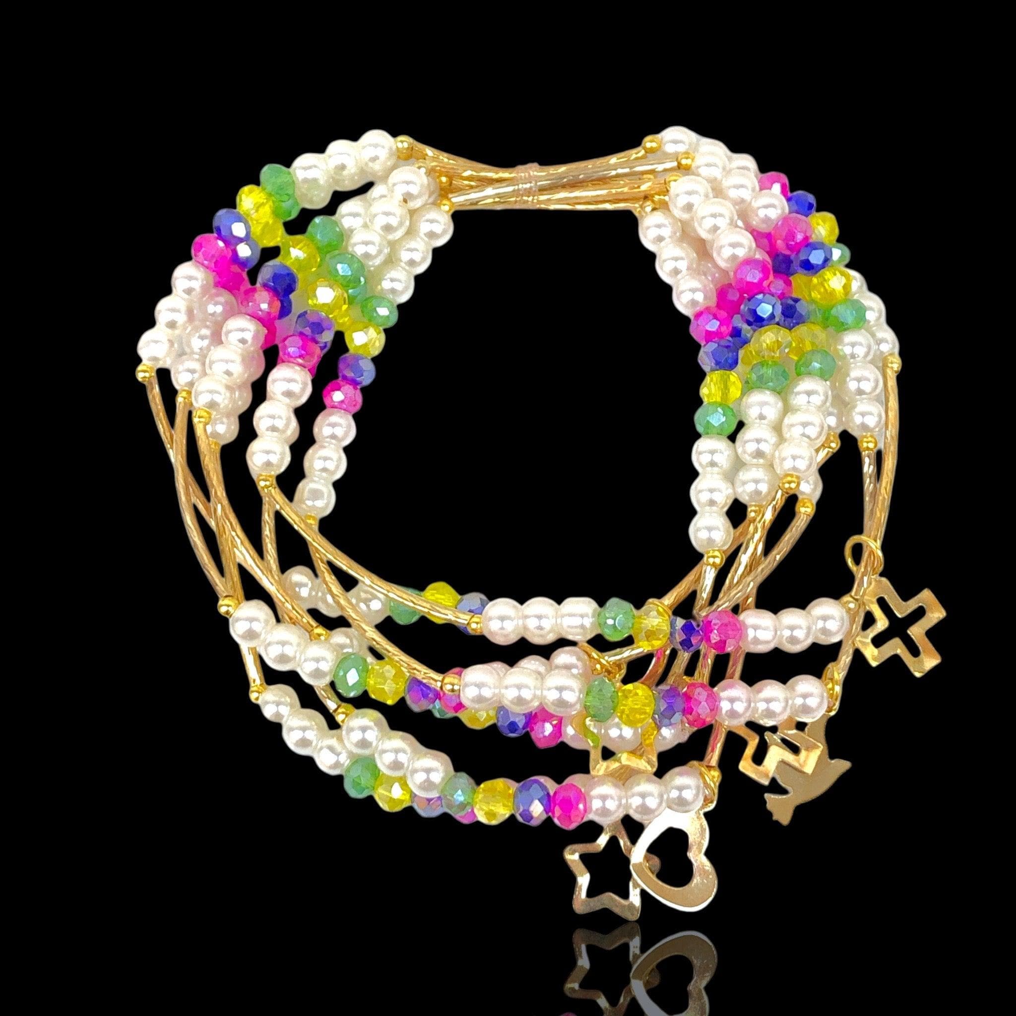 OLB 0254 (SET OF 7) -18K Gold Filled Oro Laminado BRACELET - KUANIA