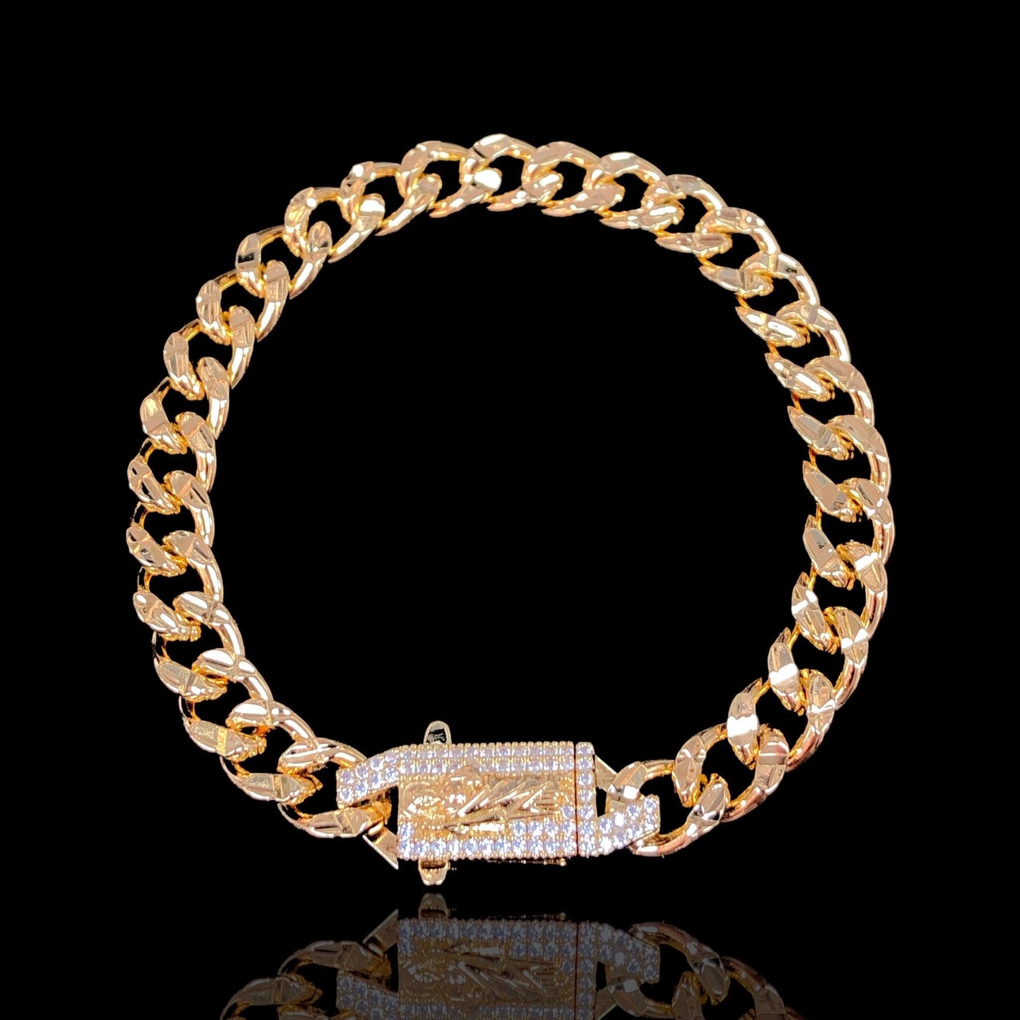 18K Gold-Filled Miami Cuban Chain Guadalupe/St. Jude Bracelet