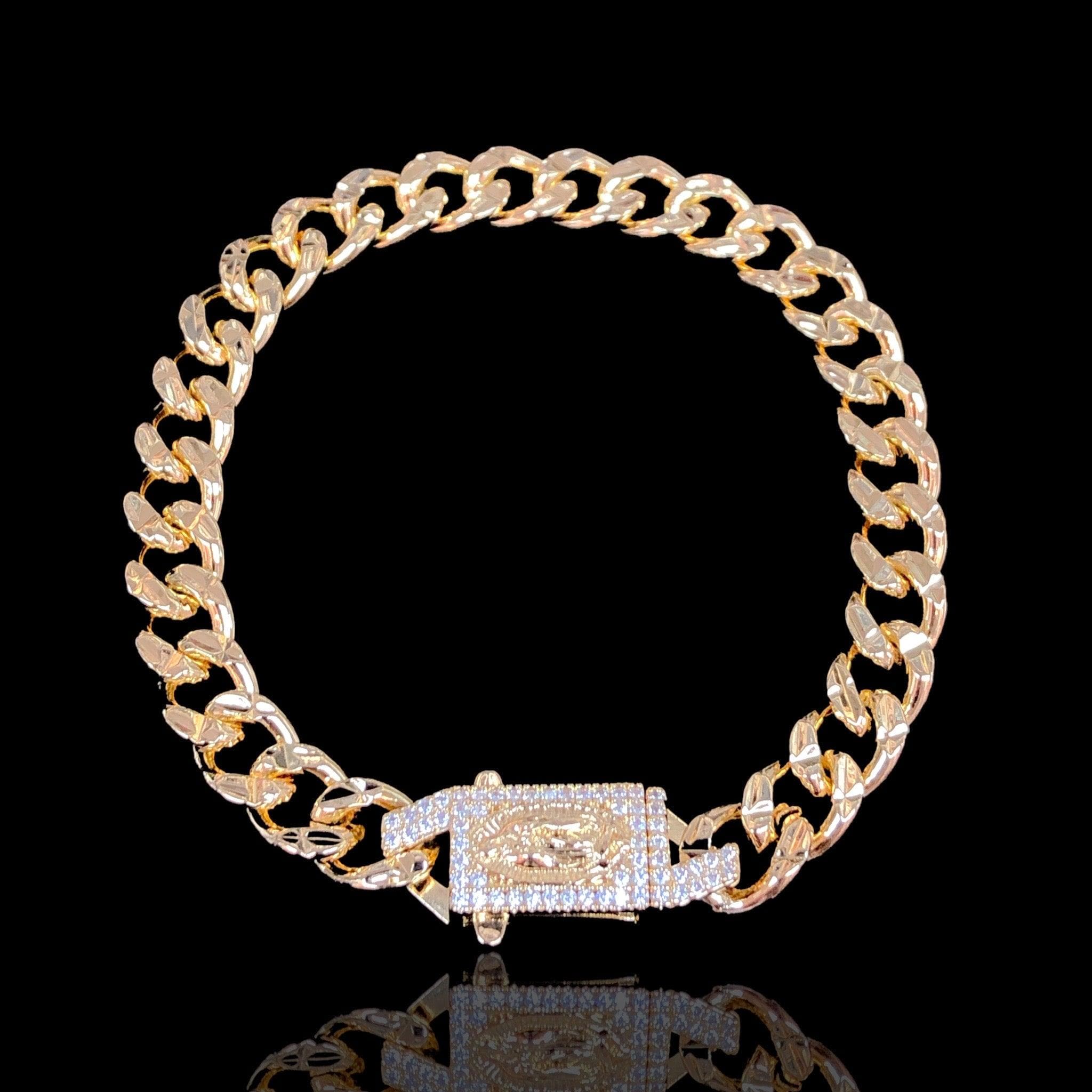 18K Gold-Filled Miami Cuban Chain Guadalupe/St. Jude Bracelet