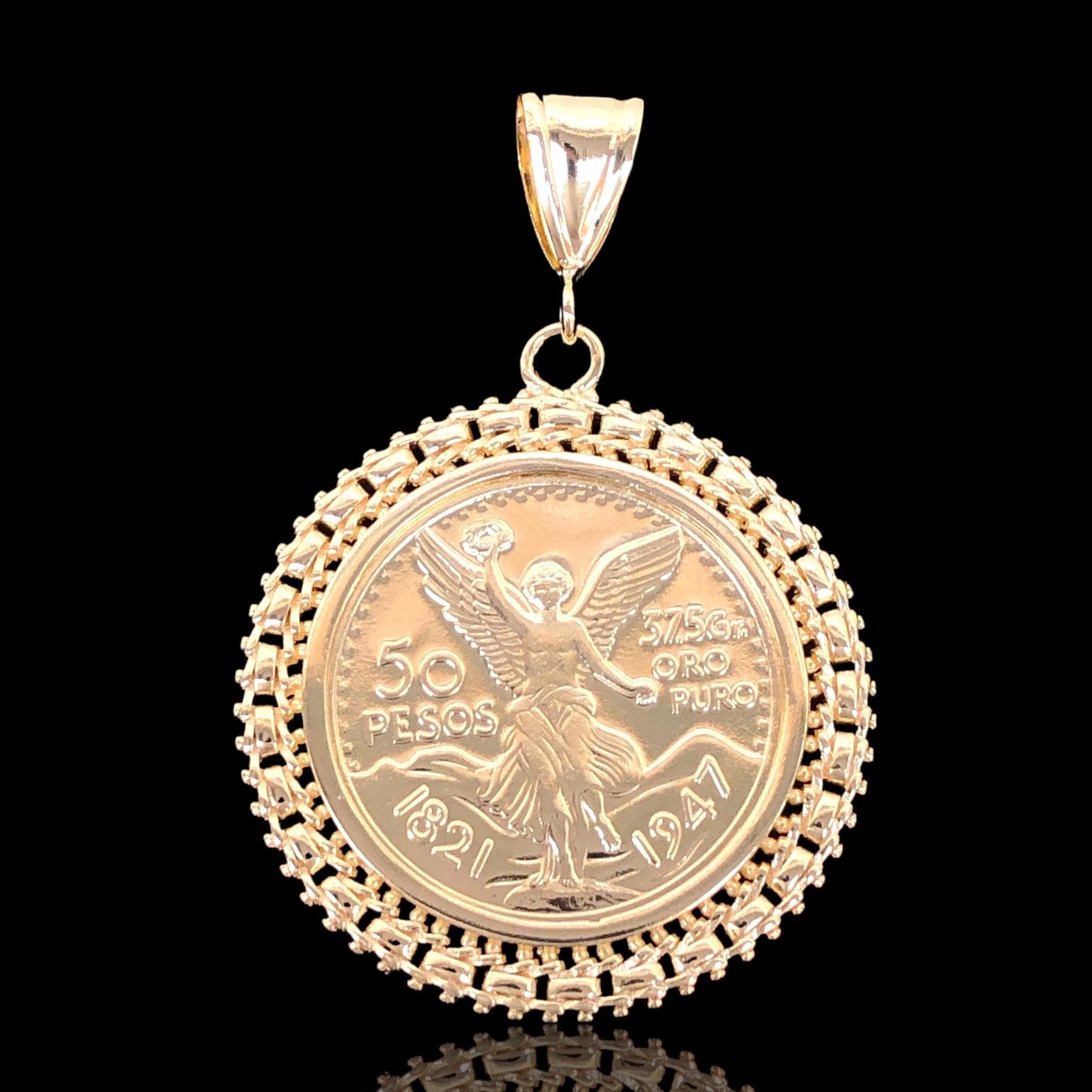 18K Gold Filled Rolex Frame Centanario Medallion Pendant