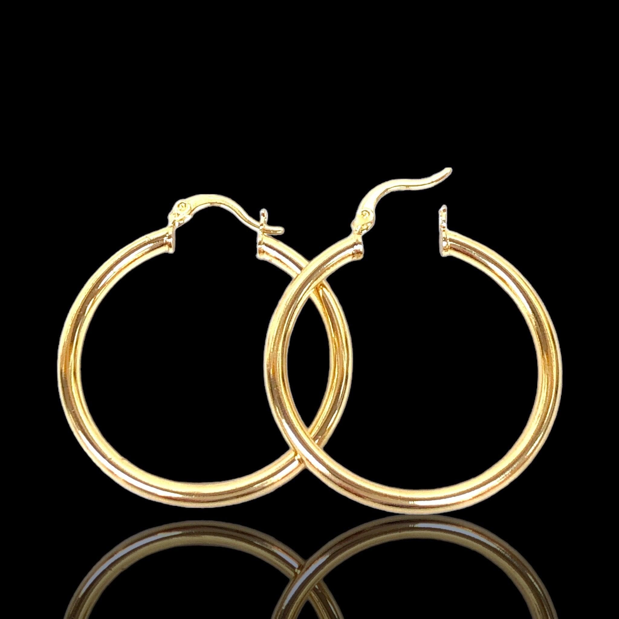 Oro Laminado Gold Filled Classic Hoop Earrings