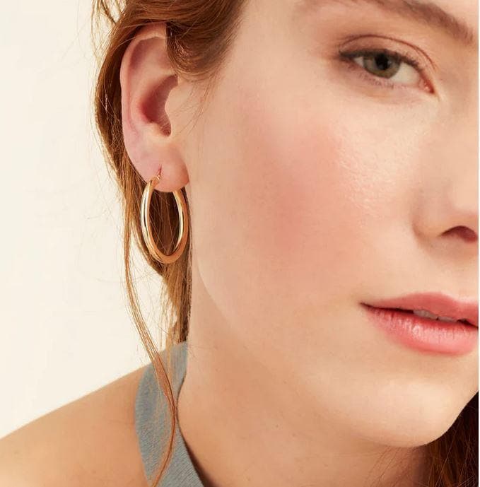 Oro Laminado Gold Filled Classic Hoop Earrings