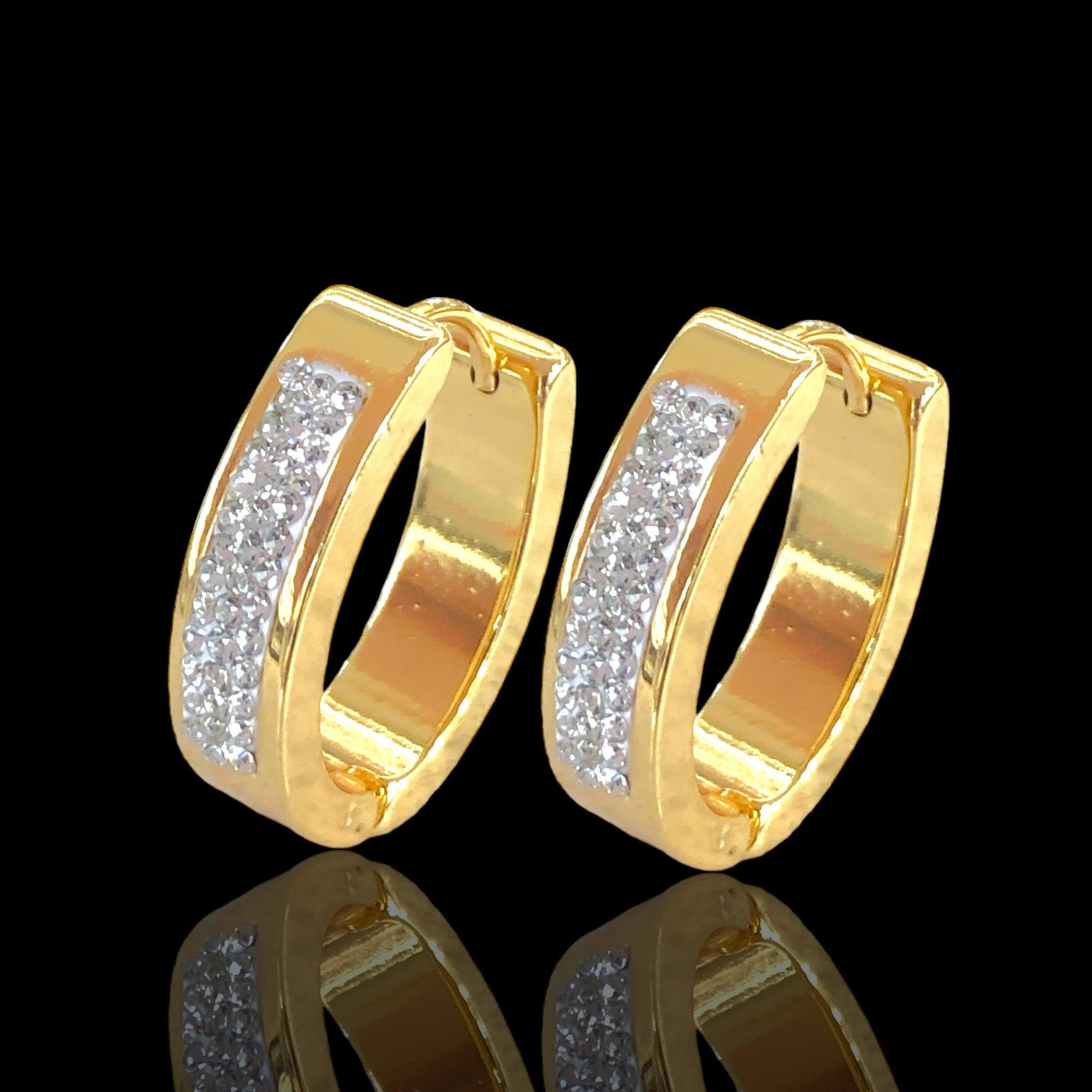 18K Gold Filled French CZ Hoop Earrings
