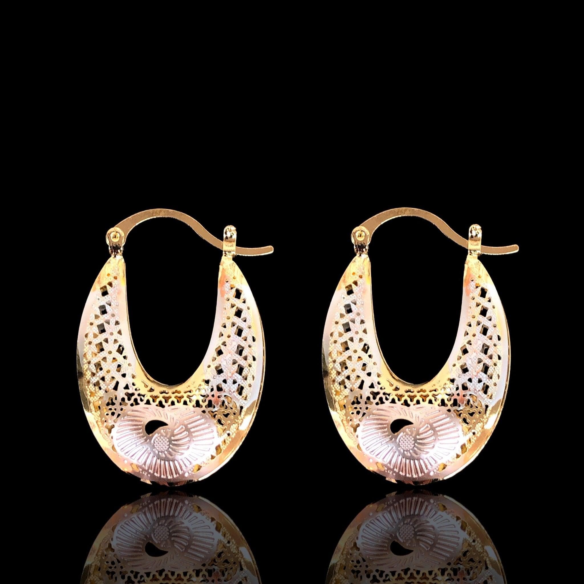 OLE 0394 -18K Gold Filled Oro Laminado EARRING, NEW - KUANIA
