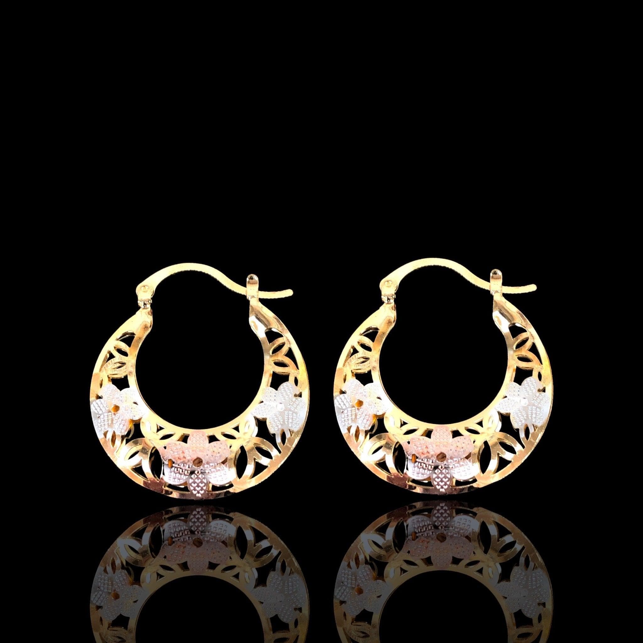 OLE 0395 -18K Gold Filled Oro Laminado EARRING, NEW - KUANIA