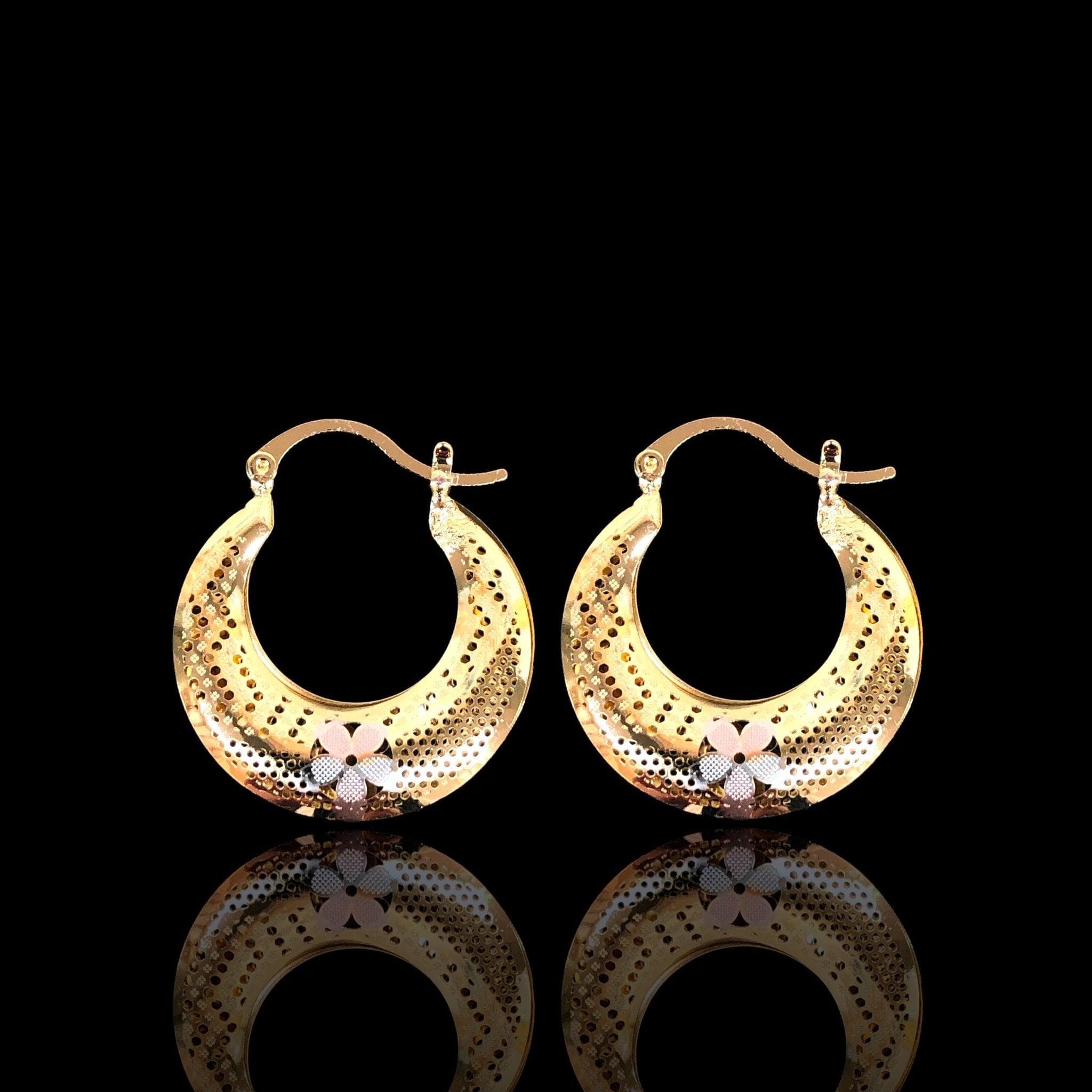OLE 0396 -18K Gold Filled Oro Laminado EARRING, NEW - KUANIA