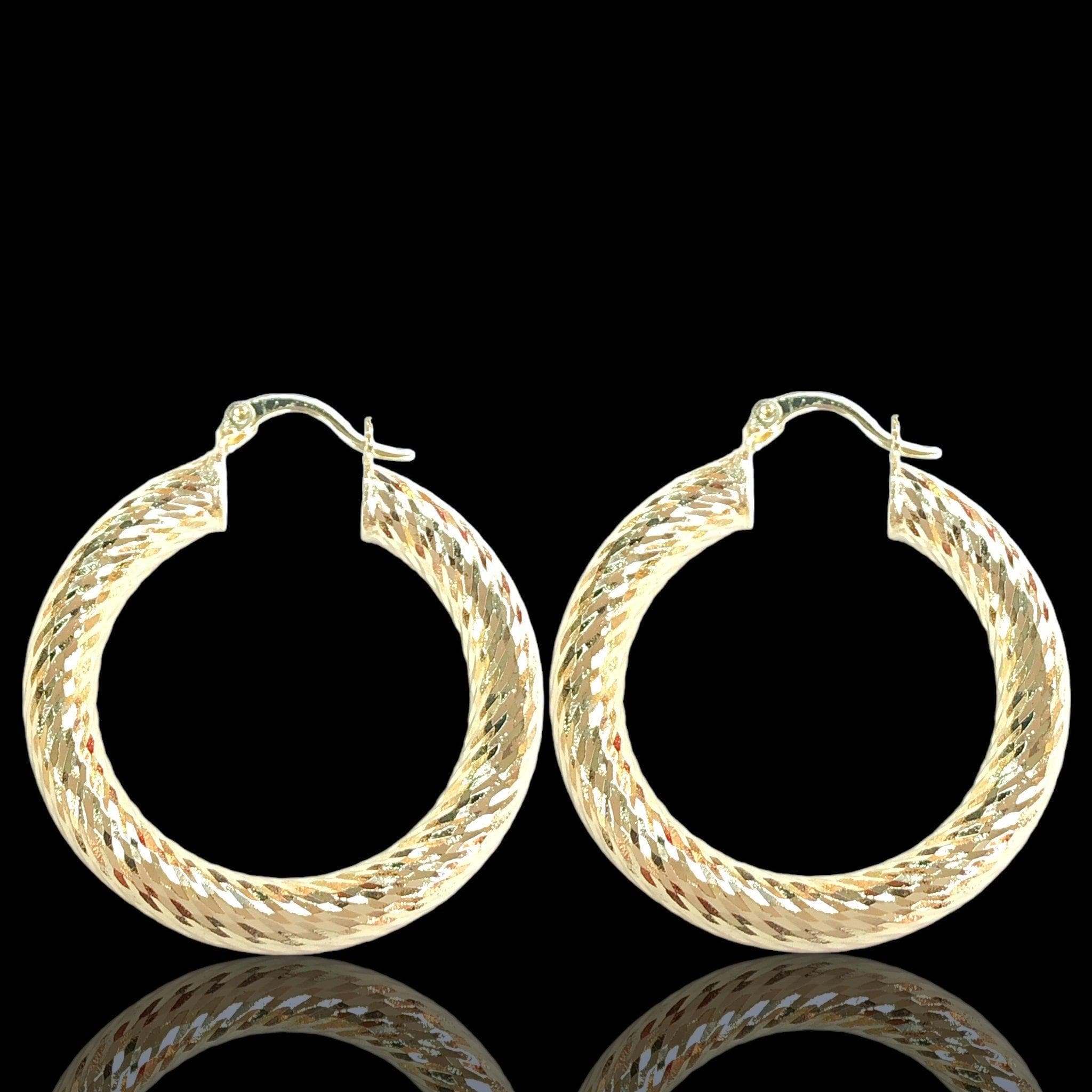 OLE 0400 -18K Gold Filled Oro Laminado EARRINGS, NEW - KUANIA