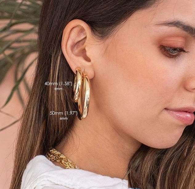 OLE 0400 -18K Gold Filled Oro Laminado EARRINGS, NEW - KUANIA