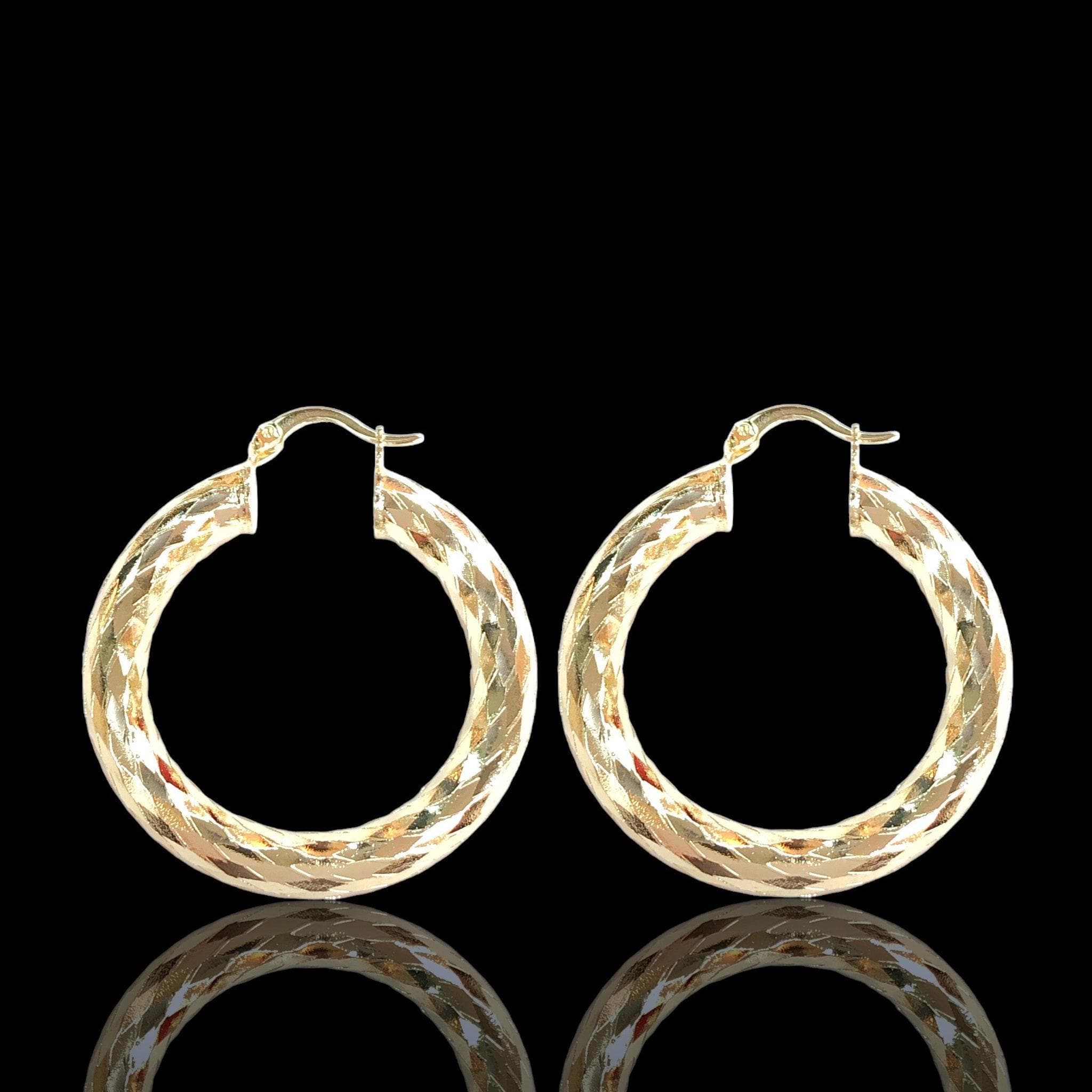 OLE 0401 -18K Gold Filled Oro Laminado EARRINGS, NEW - KUANIA