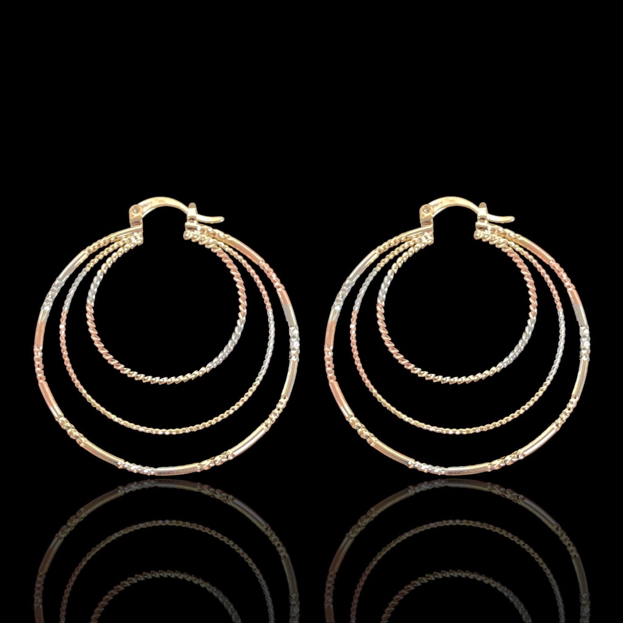 OLE 0422 -18K Gold Filled Oro Laminado EARRINGS - KUANIA