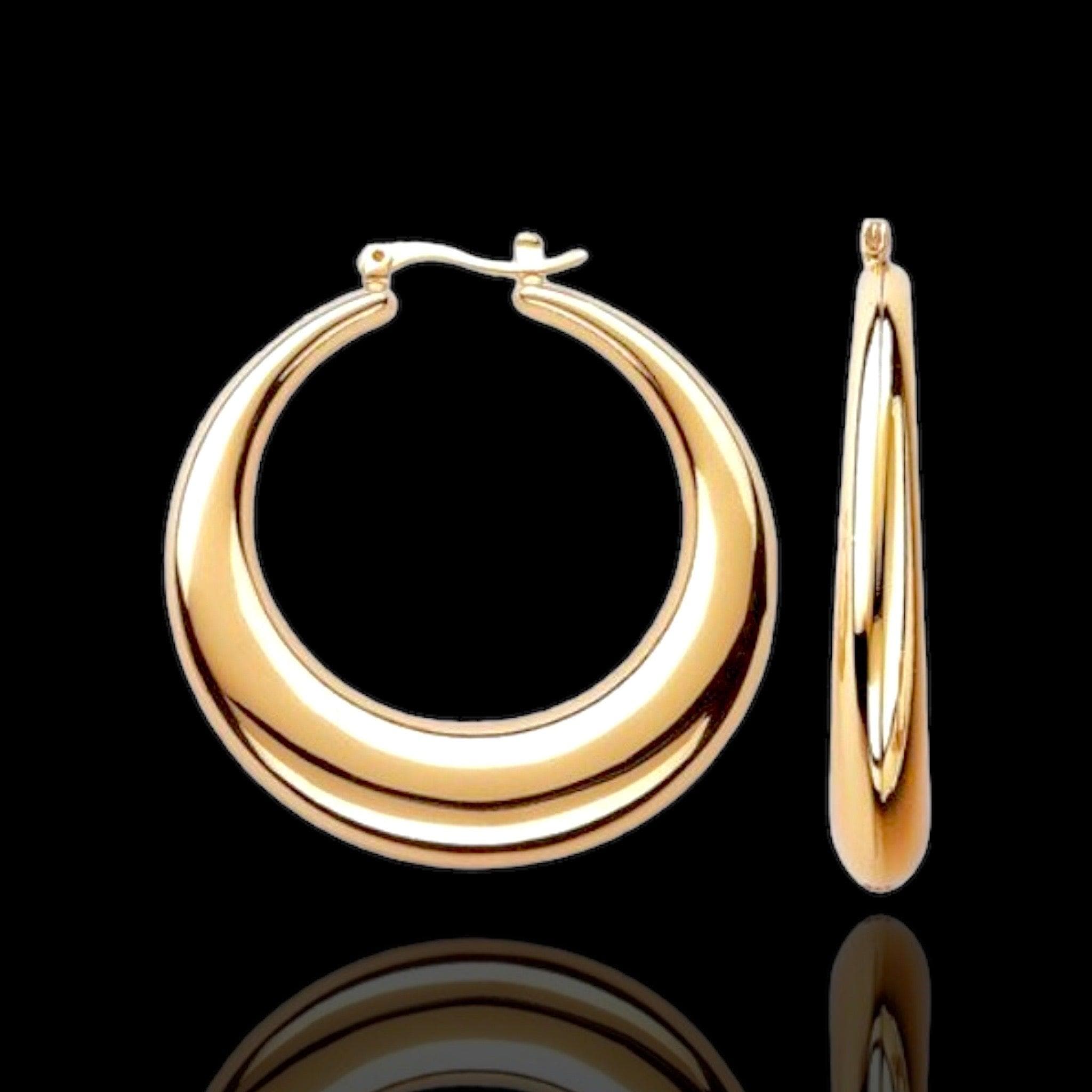 OLE 0428 -18K Gold Filled Oro Laminado EARRINGS, NEW - KUANIA