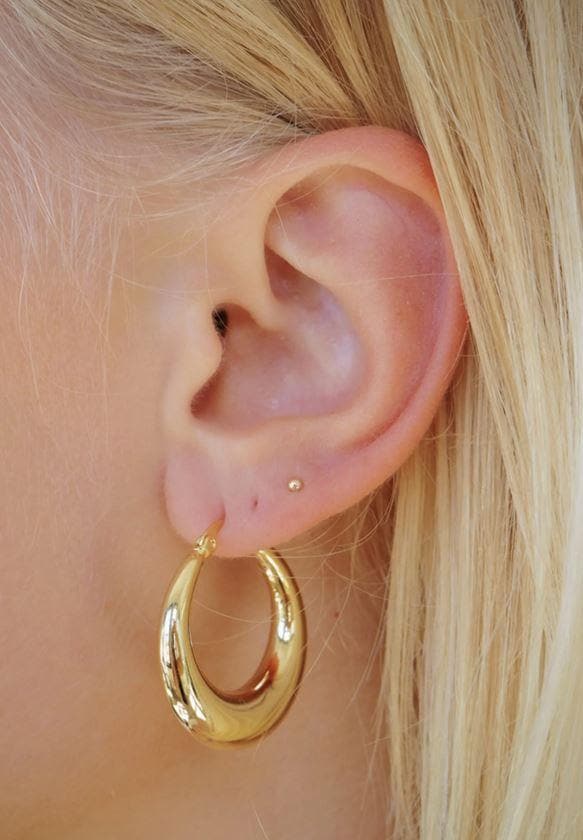 OLE 0428 -18K Gold Filled Oro Laminado EARRINGS, NEW - KUANIA