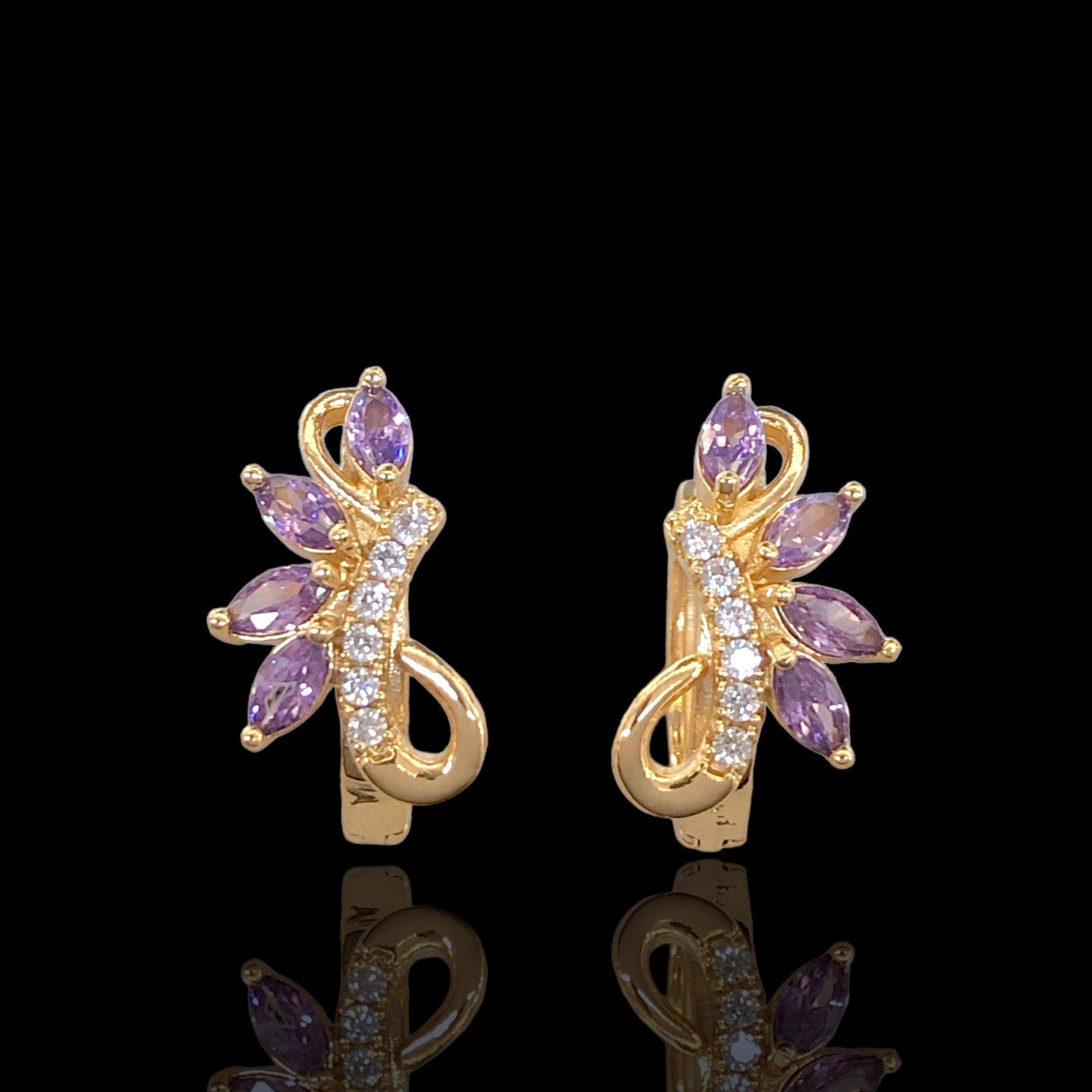 OLE 0437 -18K Gold Filled Oro Laminado EARRINGS, NEW - KUANIA