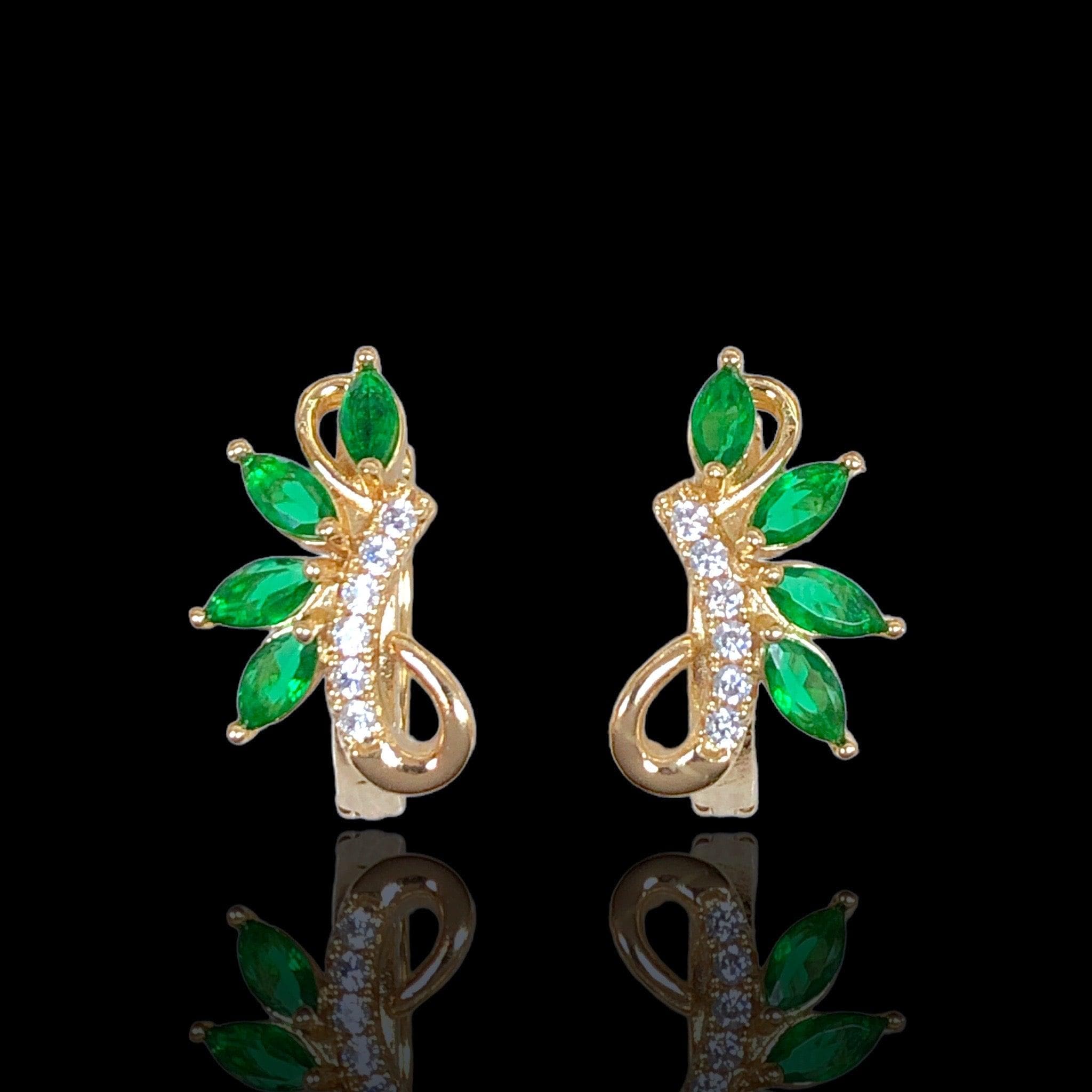 OLE 0437 -18K Gold Filled Oro Laminado EARRINGS, NEW - KUANIA