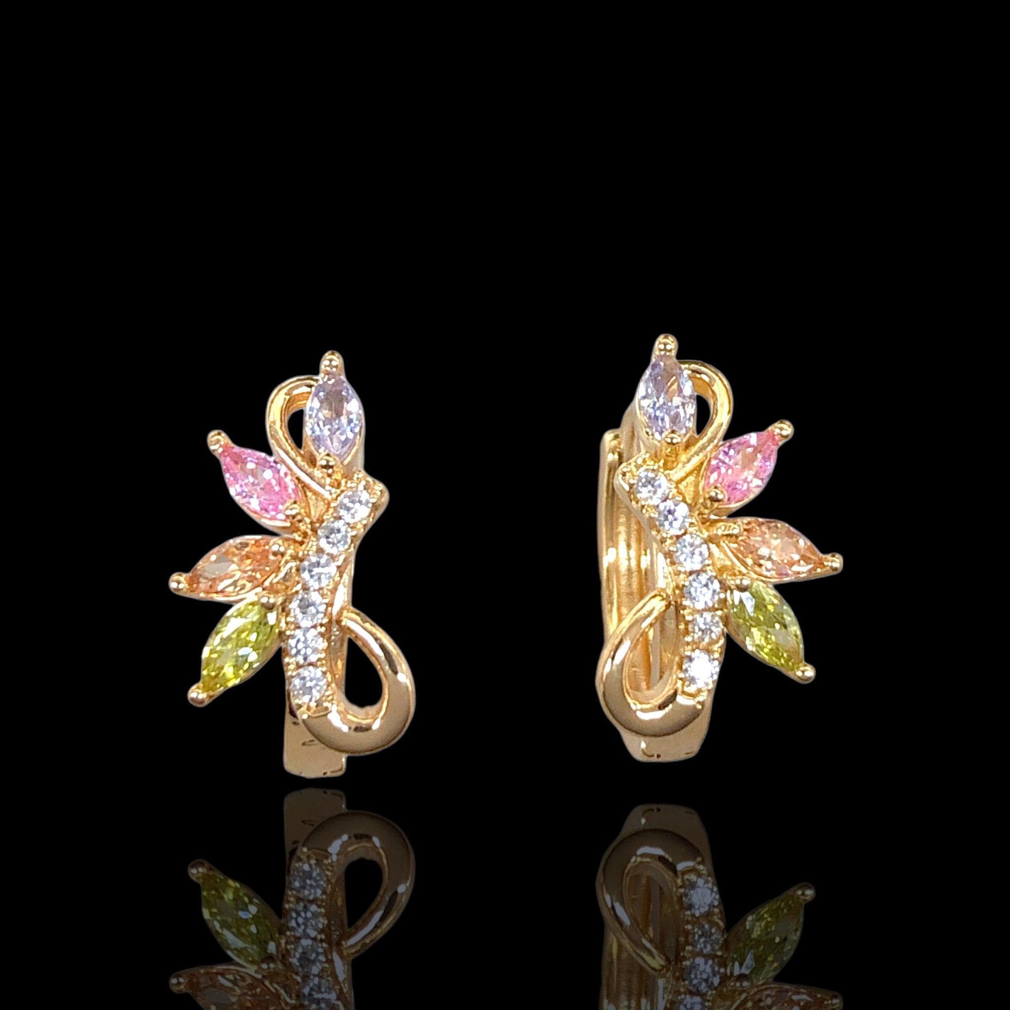 OLE 0437 -18K Gold Filled Oro Laminado EARRINGS, NEW - KUANIA