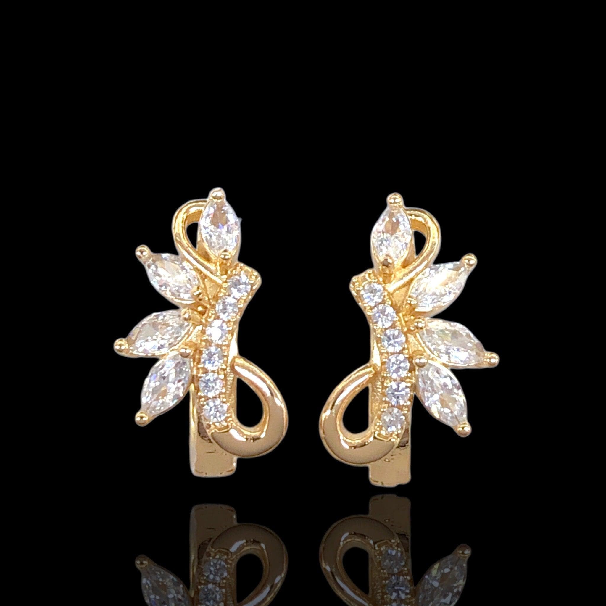 OLE 0437 -18K Gold Filled Oro Laminado EARRINGS, NEW - KUANIA