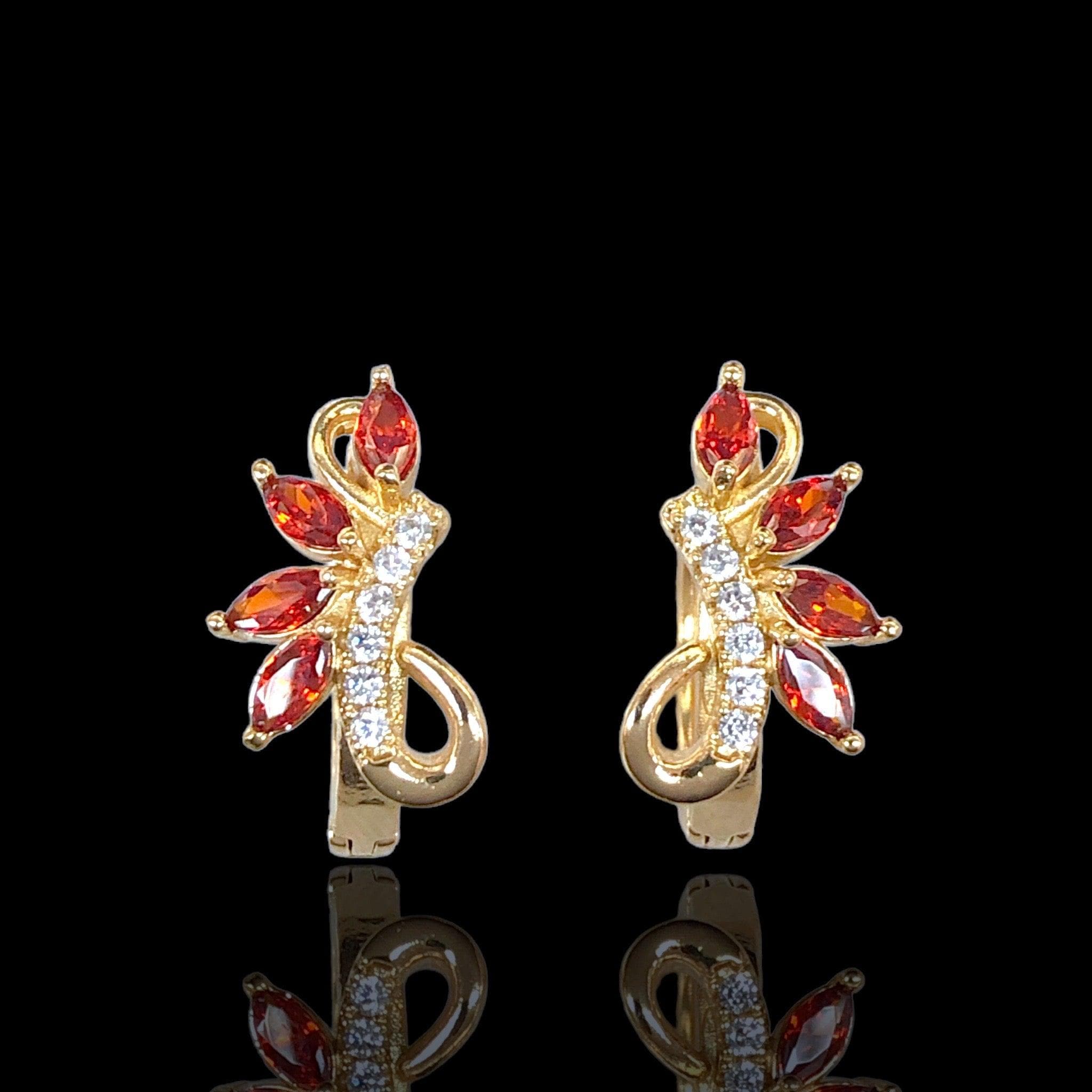 OLE 0437 -18K Gold Filled Oro Laminado EARRINGS, NEW - KUANIA