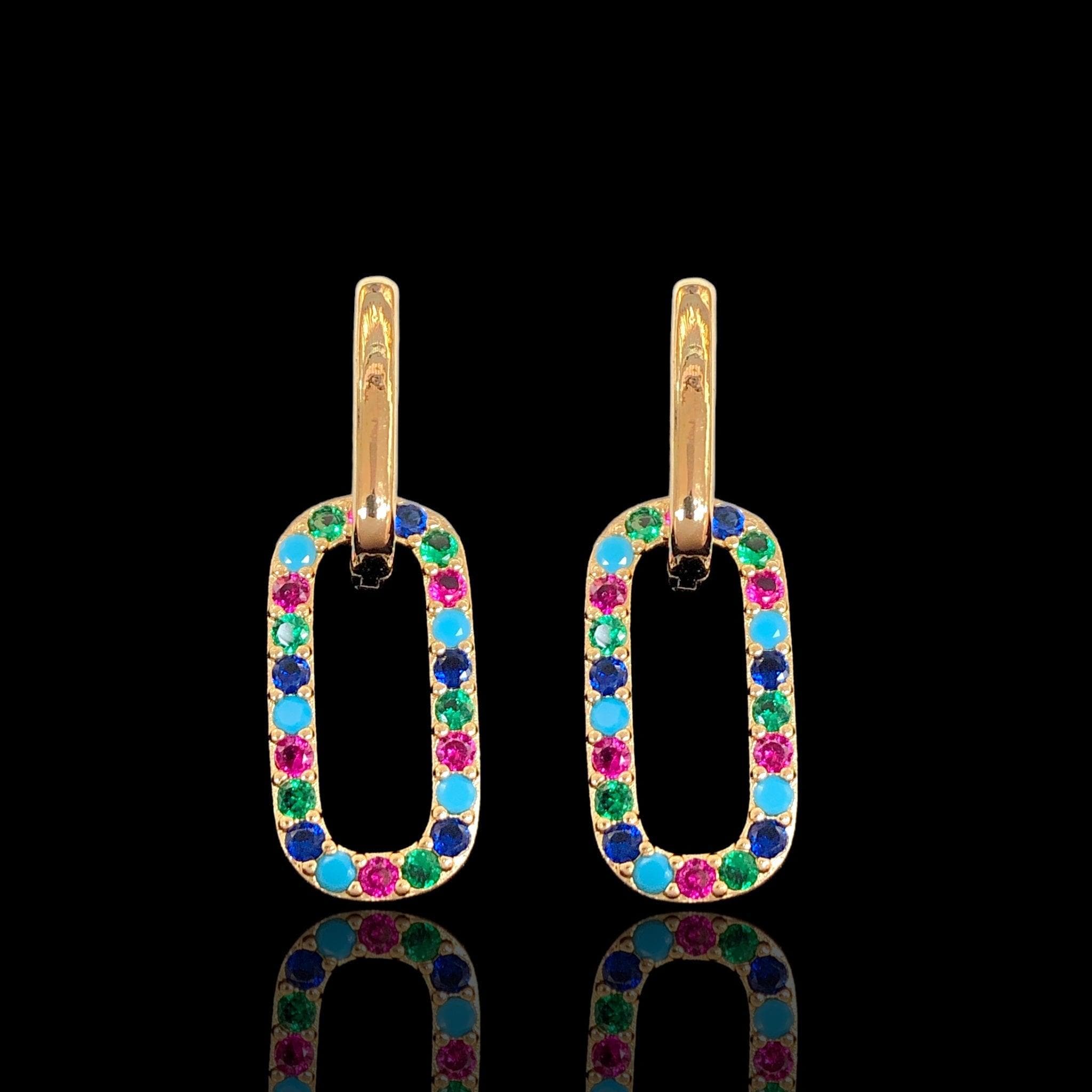 OLE 0457 -18K Gold Filled Oro Laminado EARRINGS, NEW - KUANIA