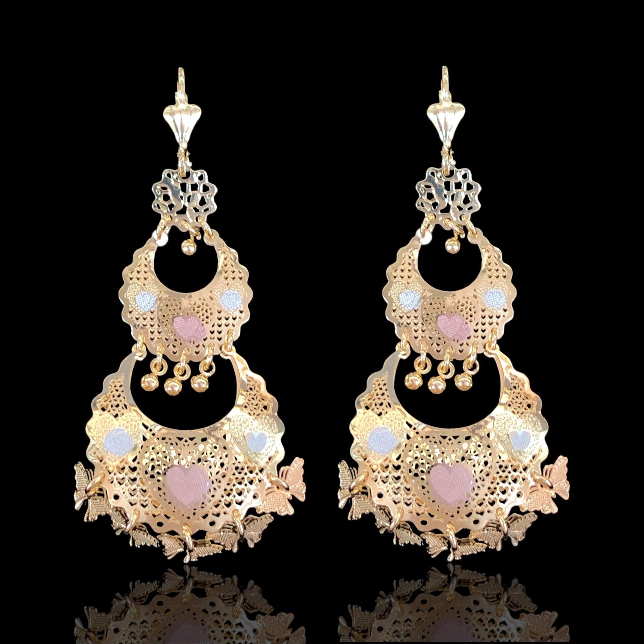 OLE 0482 -18K Gold Filled Oro Laminado EARRING - KUANIA