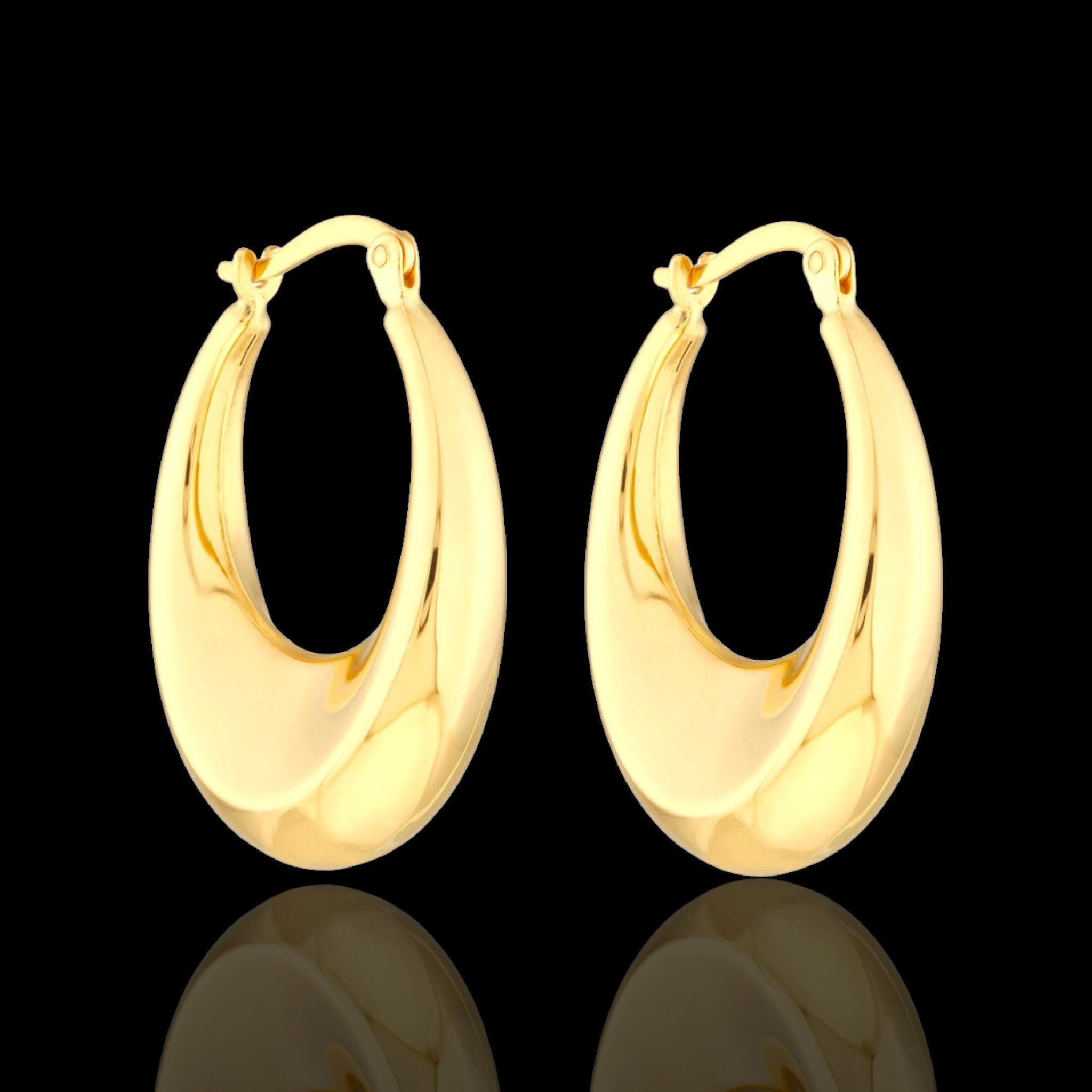 OLE 0486 -18K Gold Filled Oro Laminado EARRINGS, NEW - KUANIA
