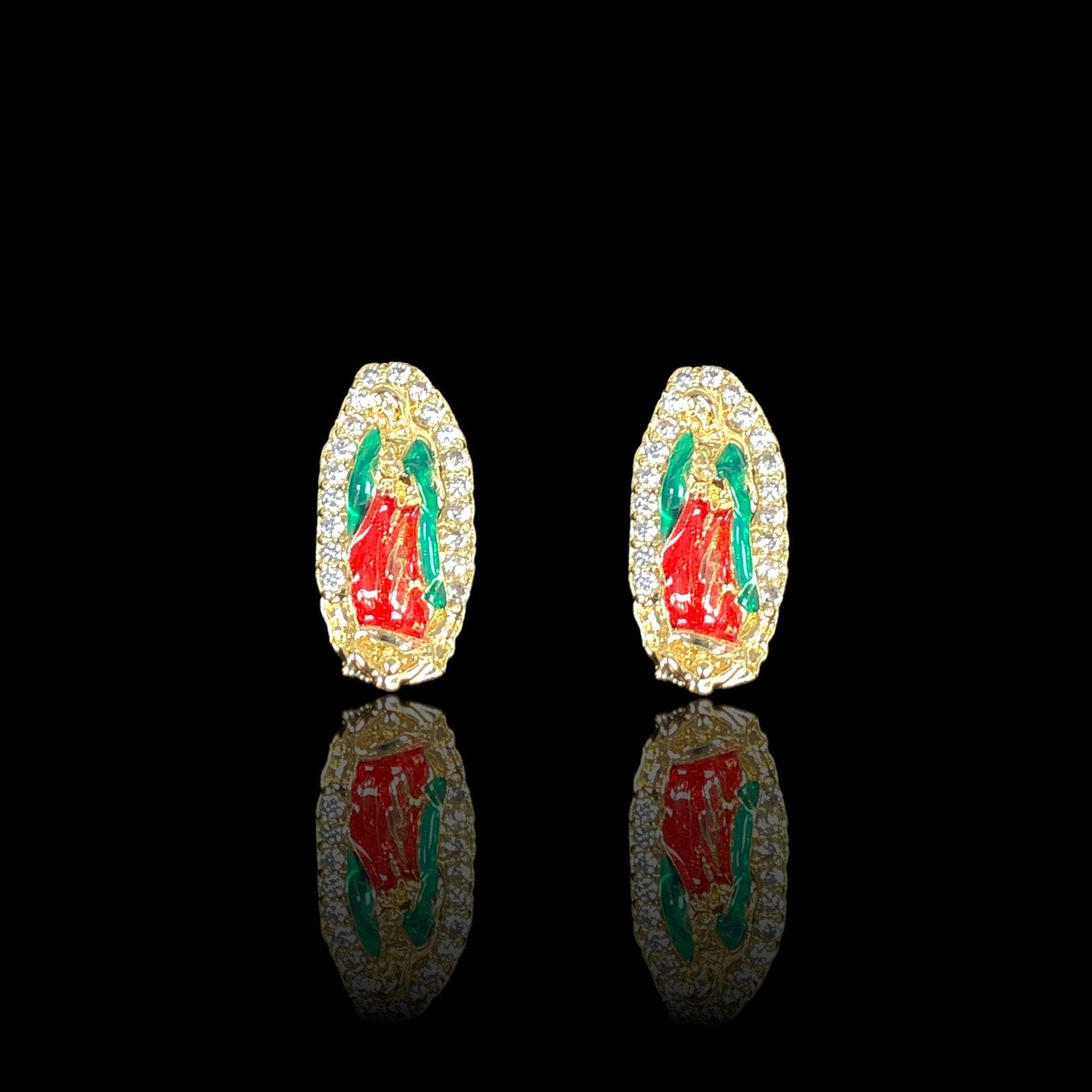 18K Gold-Filled Guadalupe Stud Earrings -KUANIA ORO LAMINADO