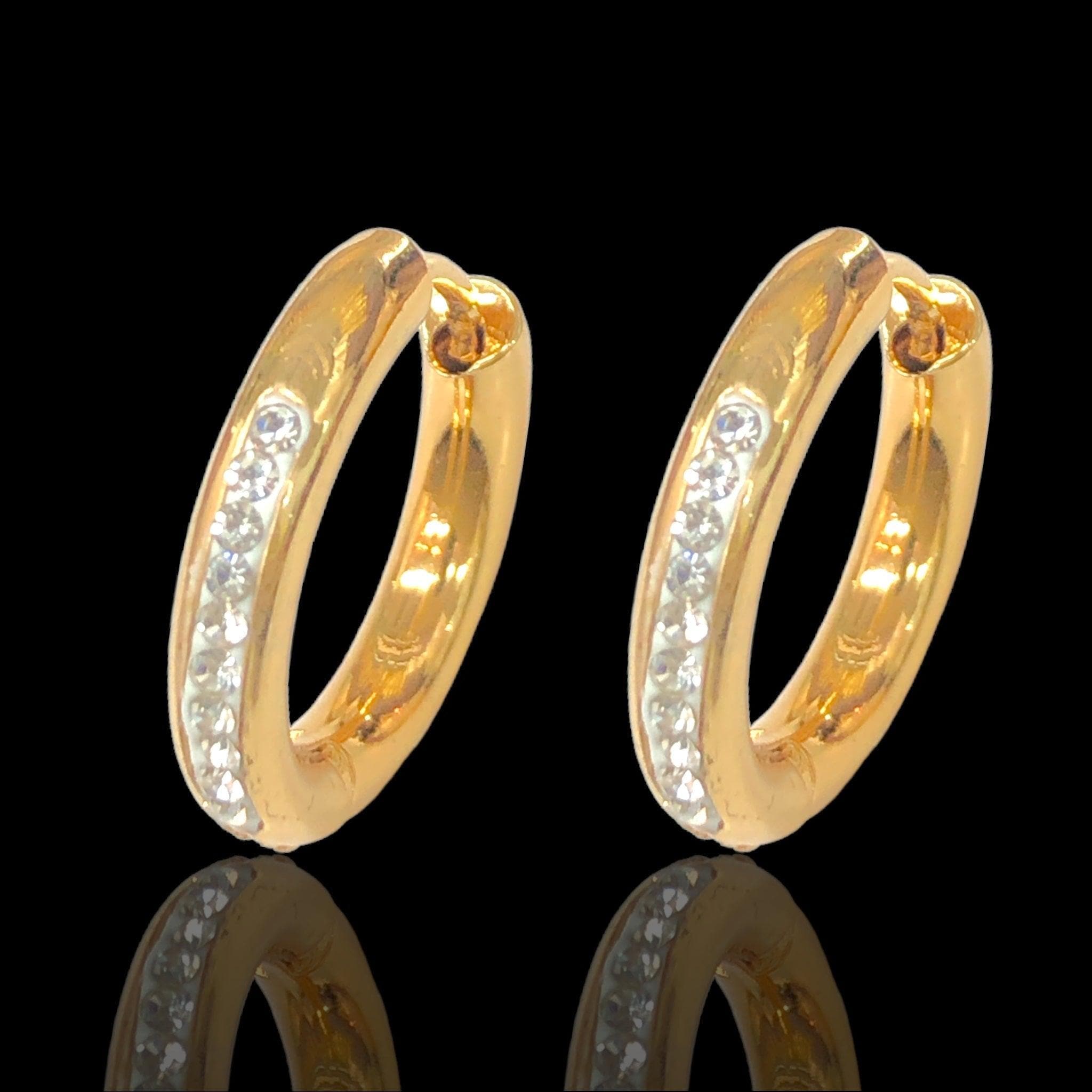 Stainless Steel Minimalist CZ Huggie Earrings