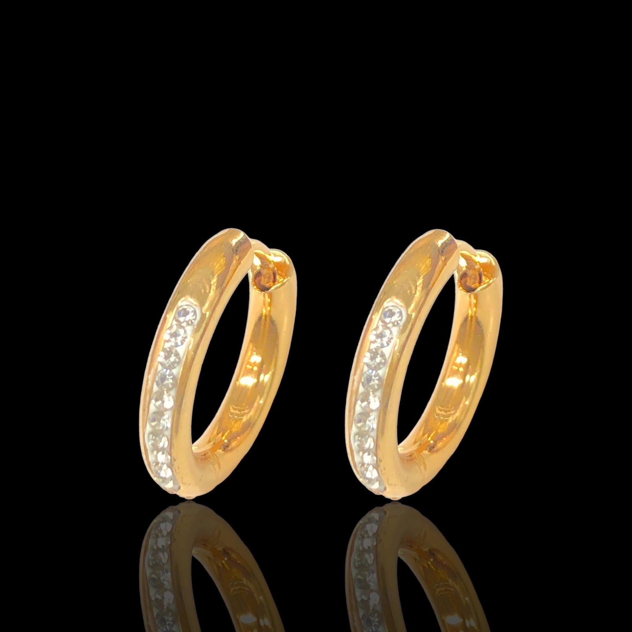 Stainless Steel Minimalist CZ Huggie Earrings