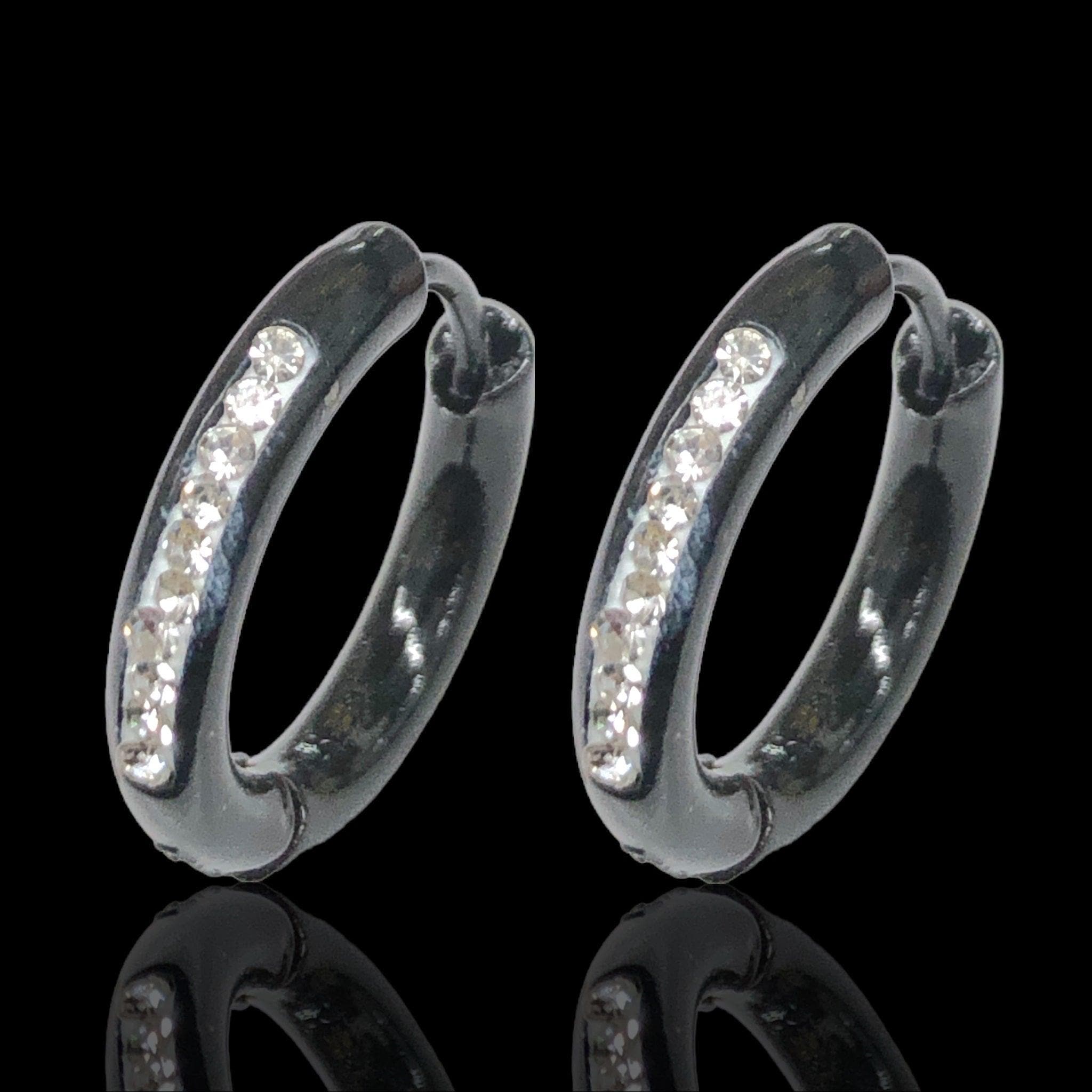 OLE 0621 316L Stainless Steel Minimalist CZ Huggie Earrings