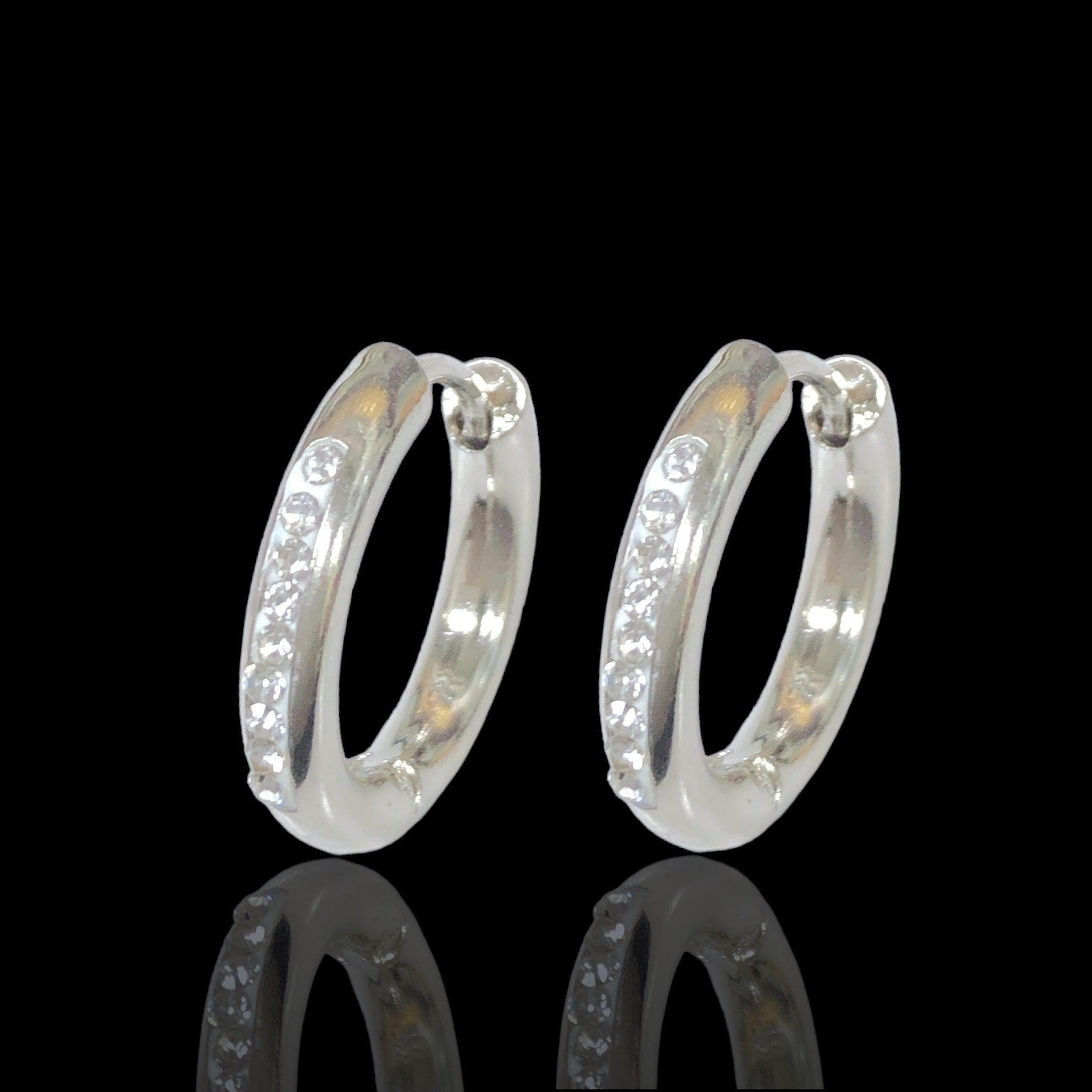 Stainless Steel Minimalist CZ Huggie Earrings