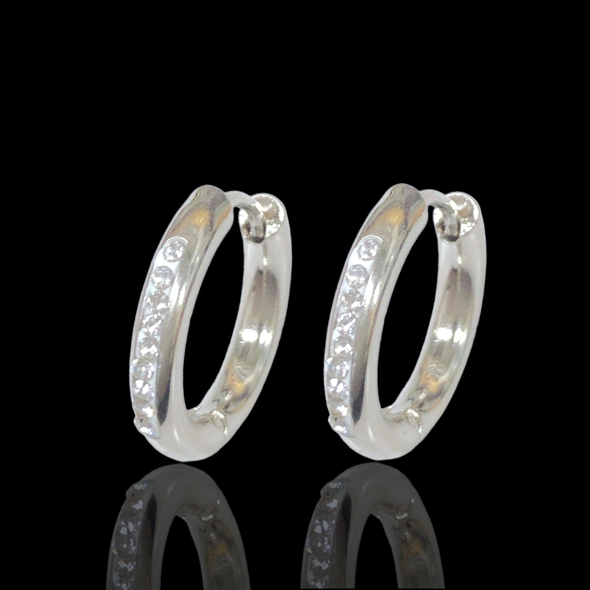 OLE 0621 316L Stainless Steel Minimalist CZ Huggie Earrings