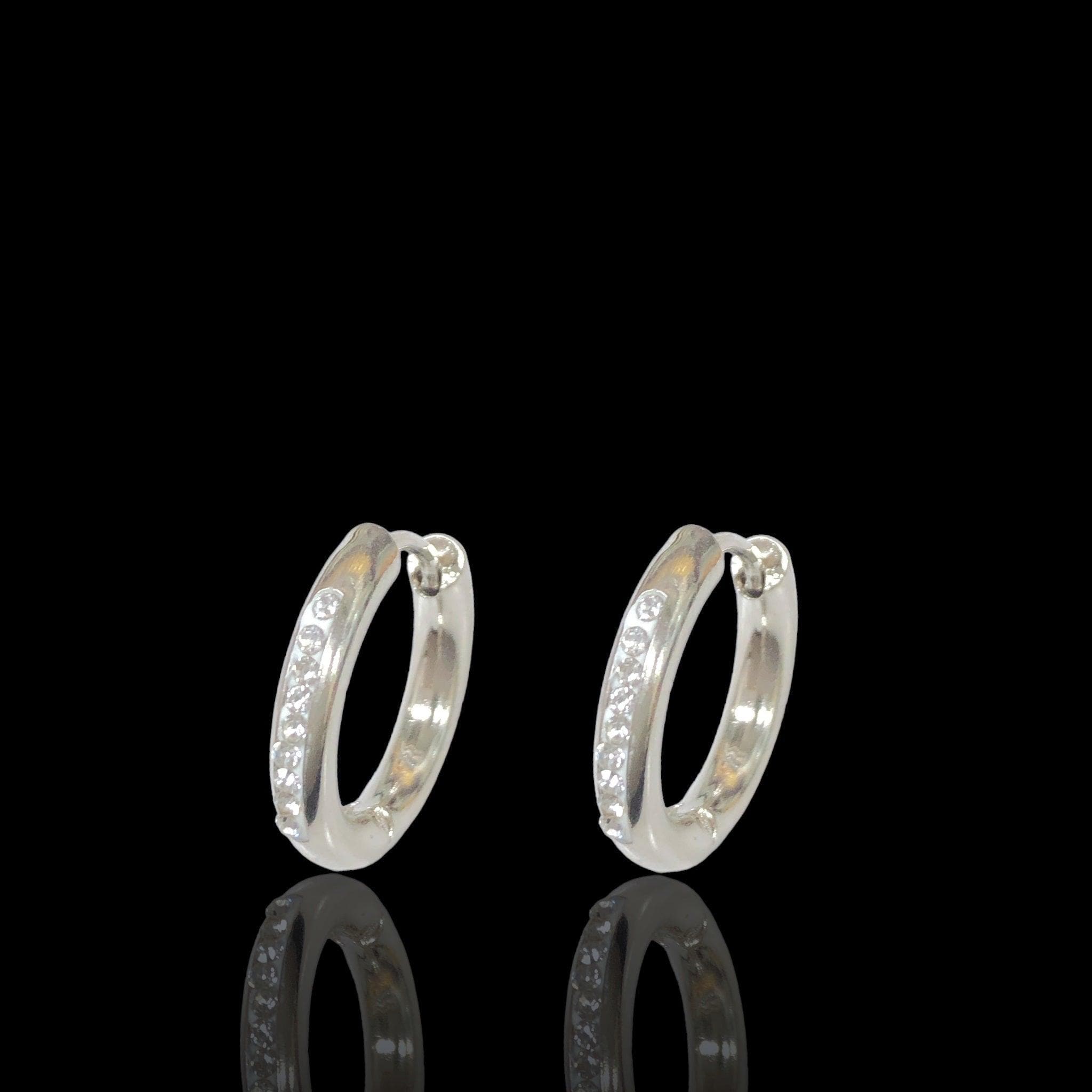 Stainless Steel Minimalist CZ Huggie Earrings