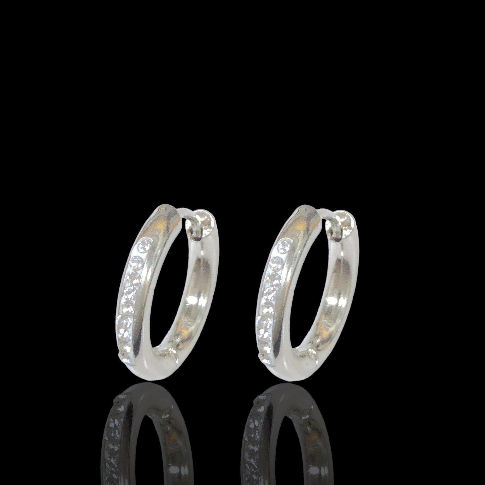 Stainless Steel Minimalist CZ Huggie Earrings