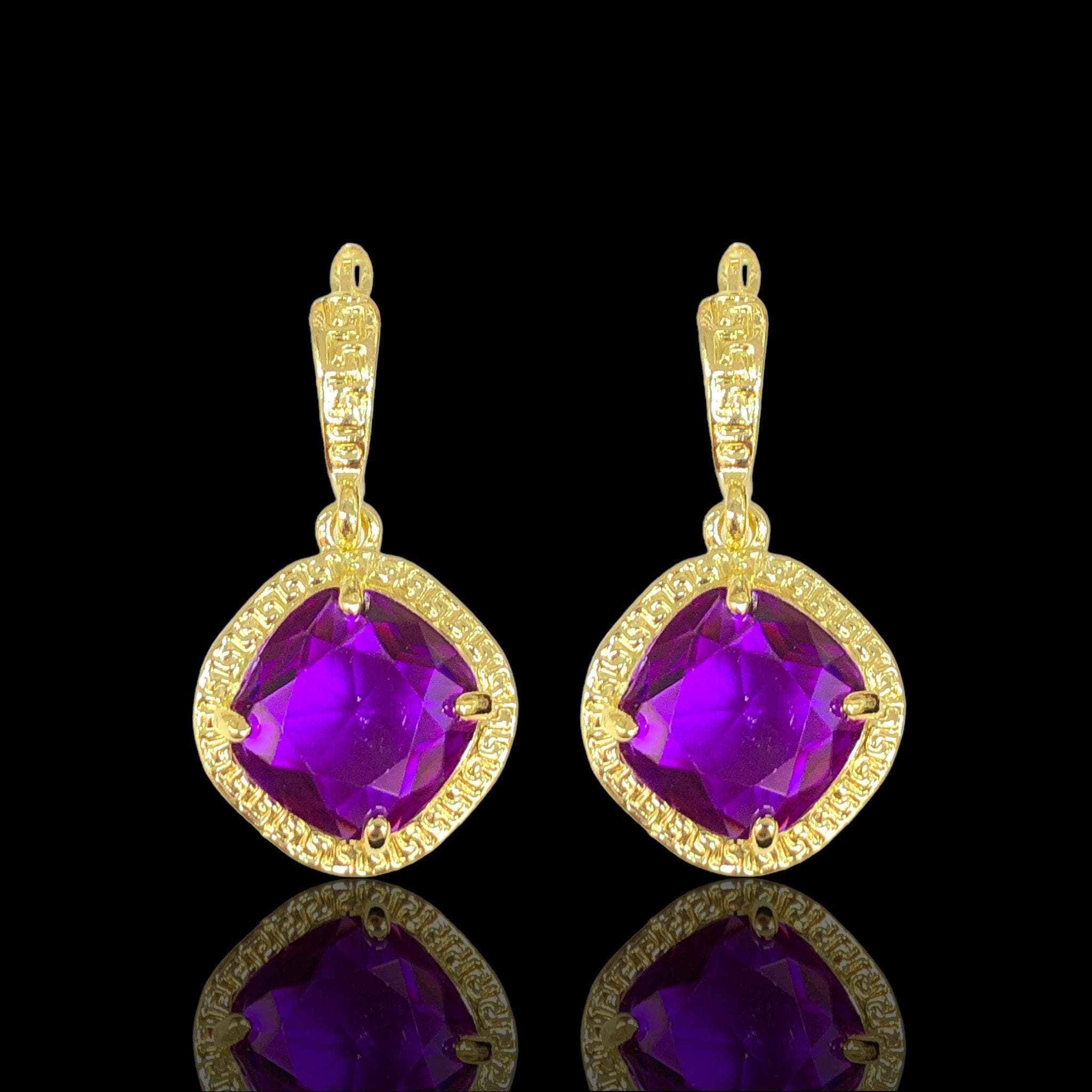 Oro Laminado Gold Filled Imitation Gem Earrings