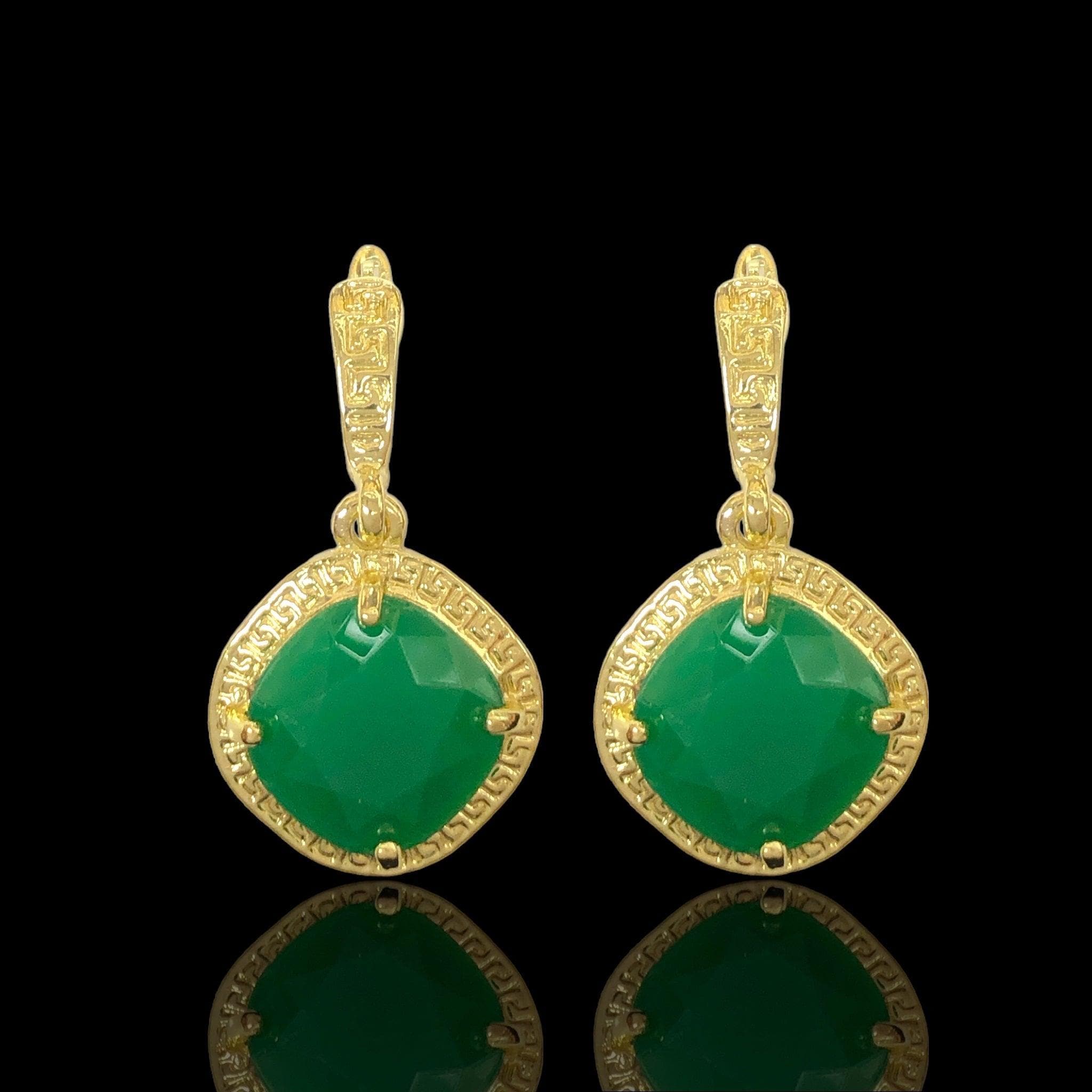 Oro Laminado Gold Filled Imitation Gem Earrings