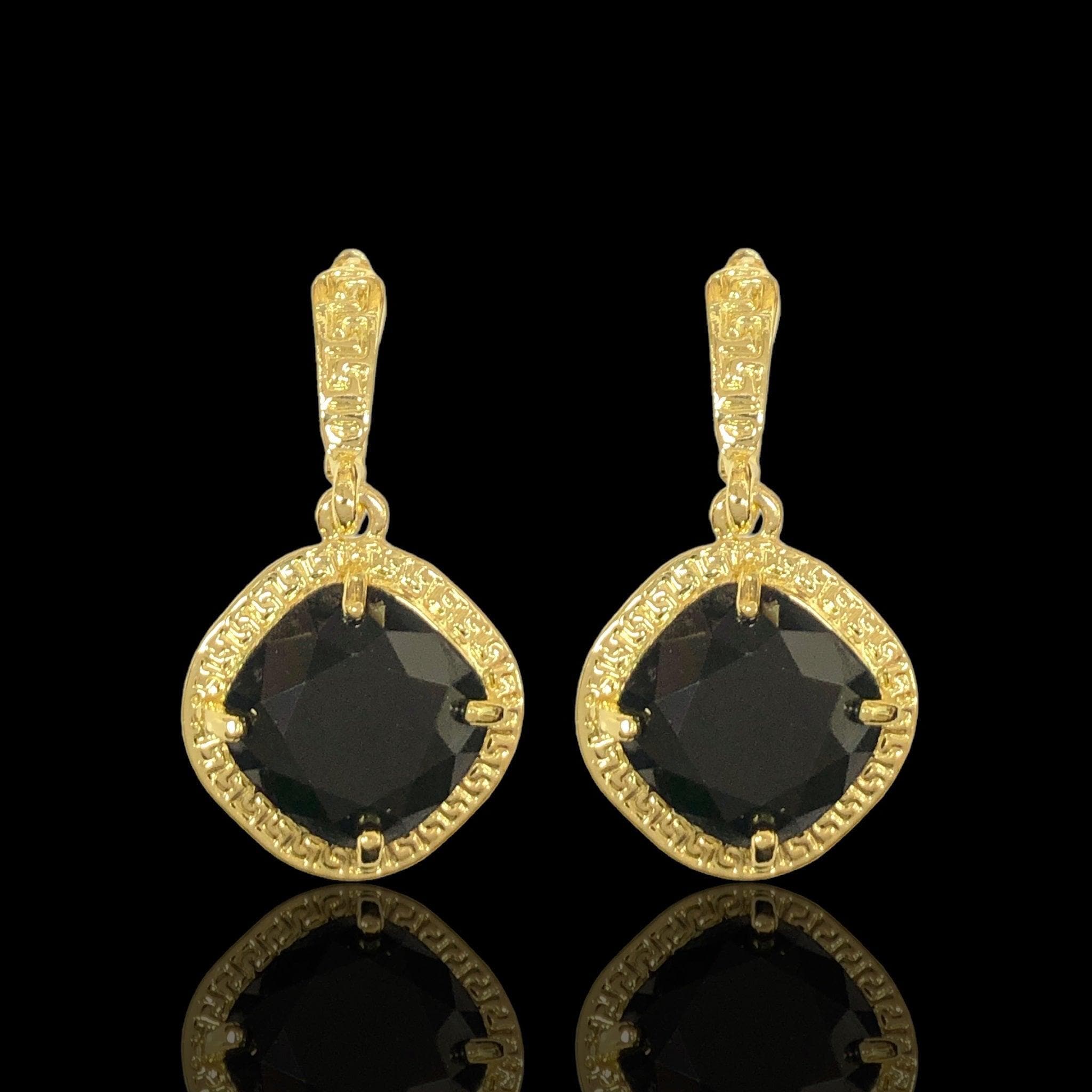 Oro Laminado Gold Filled Imitation Gem Earrings