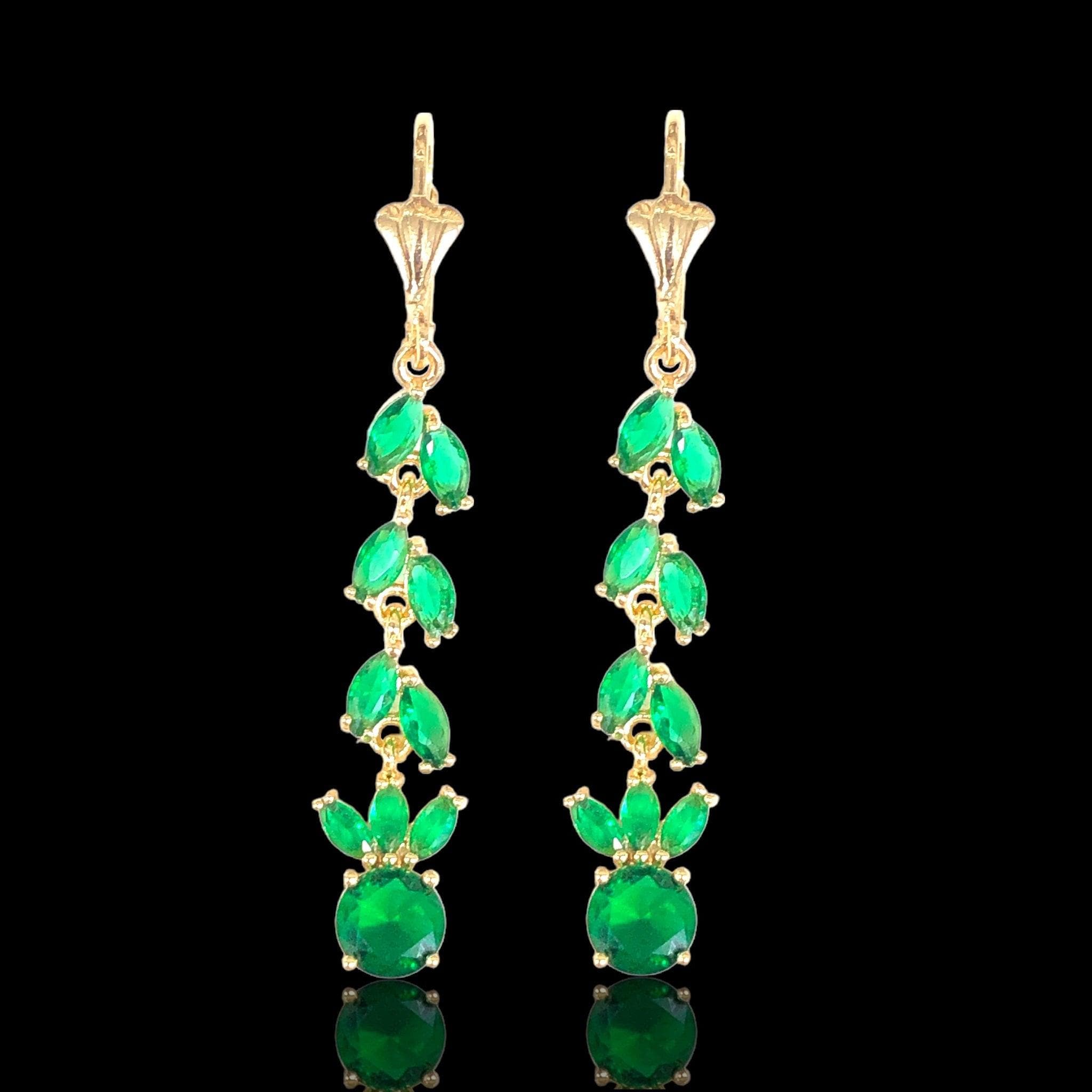 Oro Laminado Gold Filled Solar Flare CZ Dangle Earrings