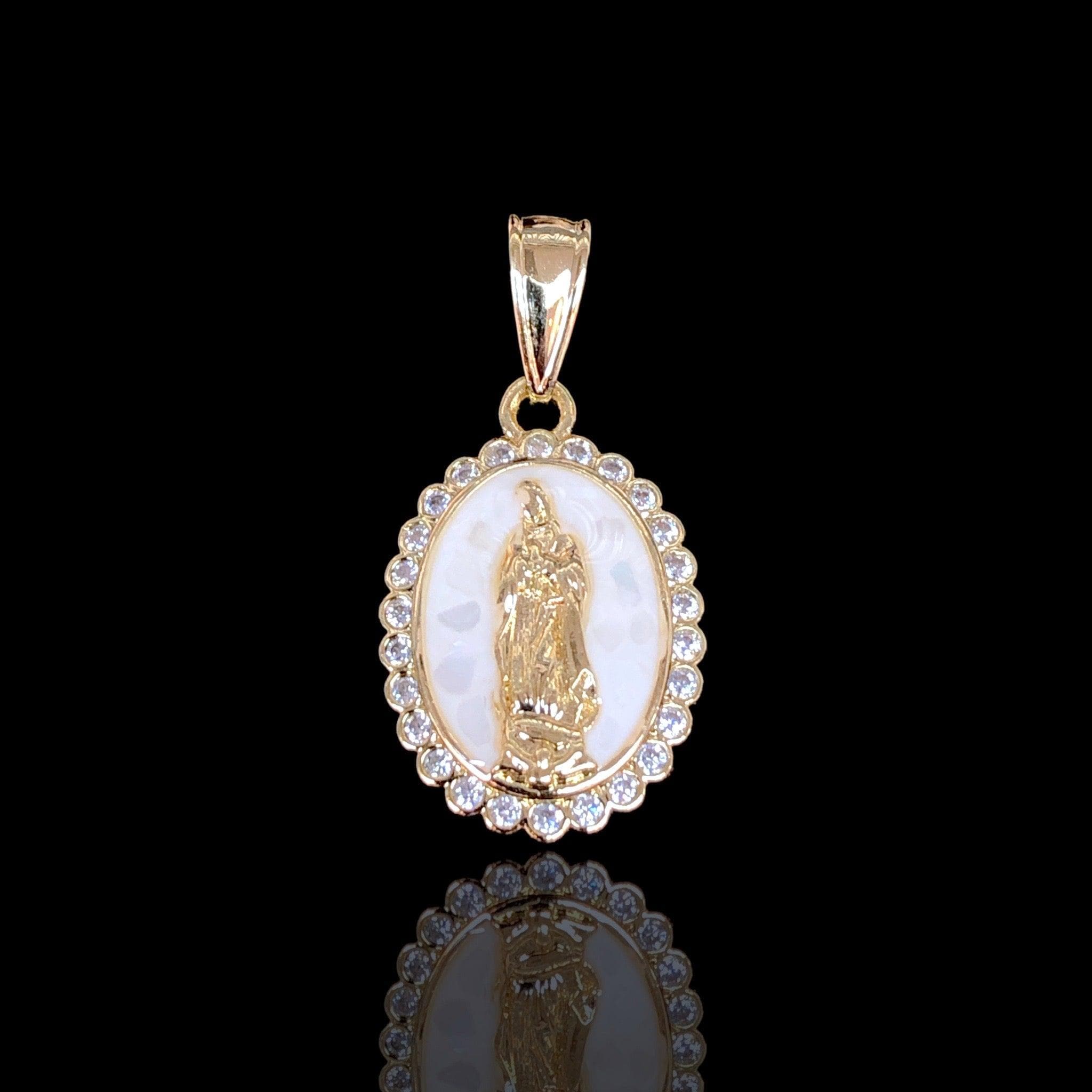 18K Gold-Filled Guadalupe Enamel Pendant-KUANIA ORO LAMINADO