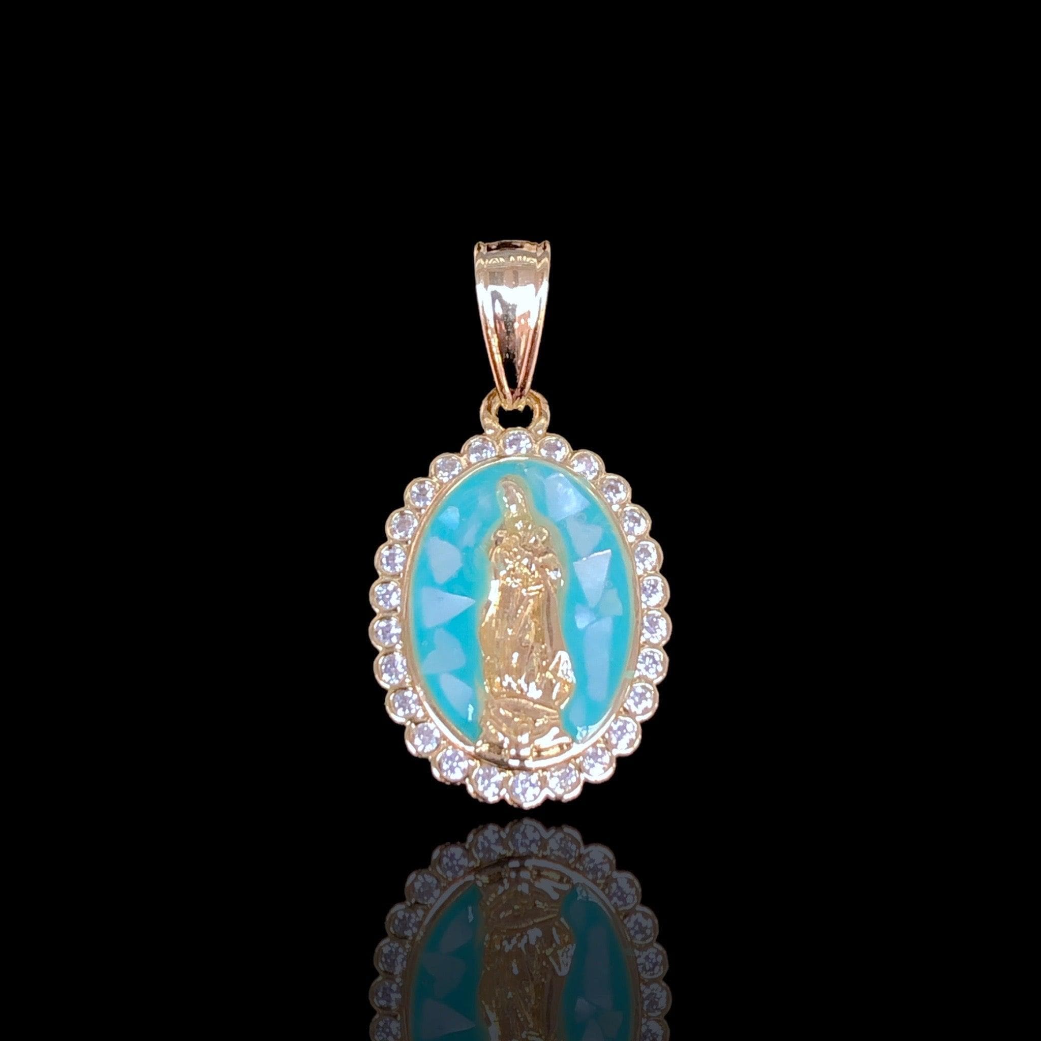 18K Gold-Filled Guadalupe Enamel Pendant-KUANIA ORO LAMINADO