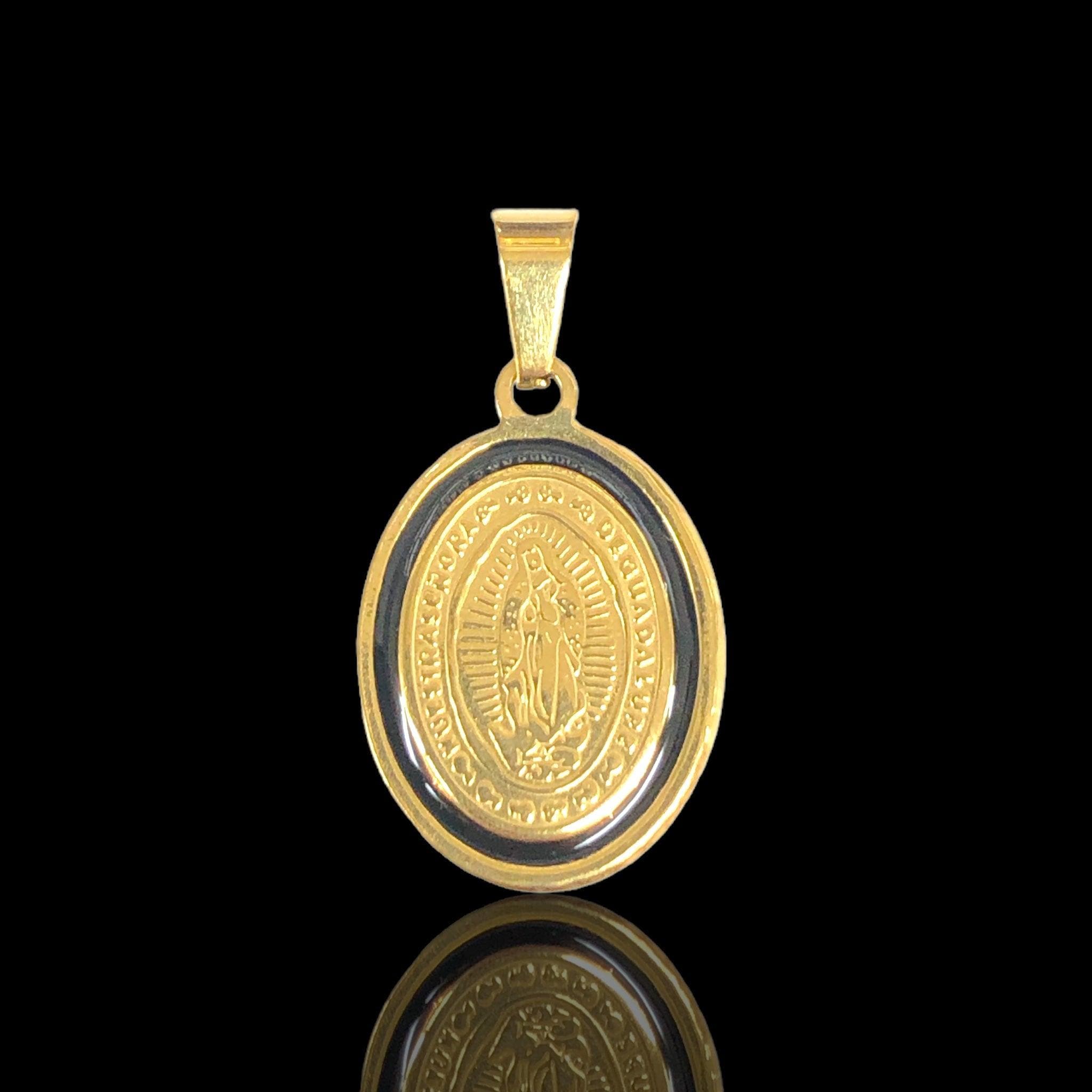 OLP 0471 316L Stainless Steel Guadalupe Protection Pendant Kuania Oro Laminado