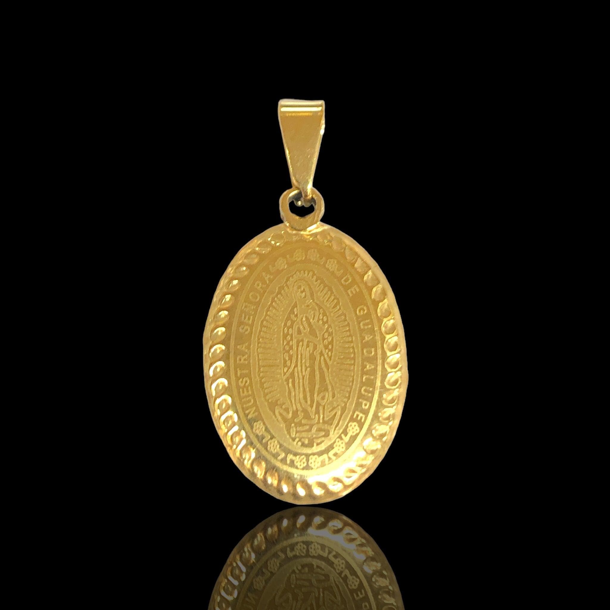 OLP 0474 316L Stainless Steel Guadalupe Virgin Mary Pendant Kuania Oro Laminado