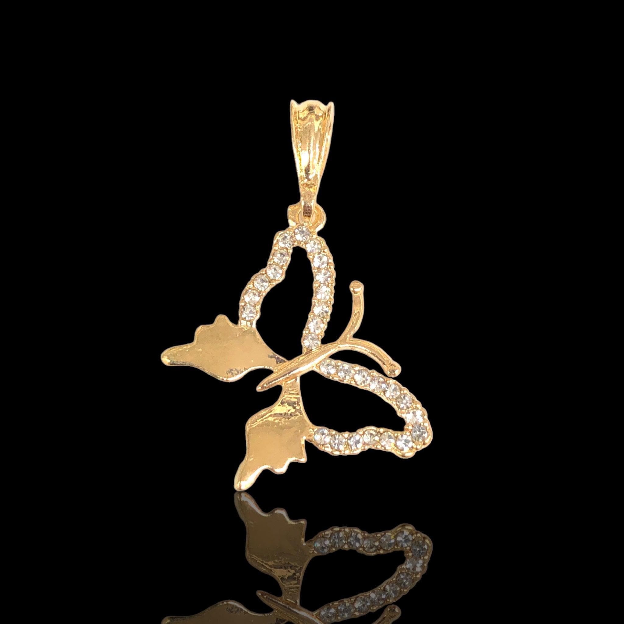 OLP 0475 18K Gold-Filled Butterfly of the Wild Pendant Kuania Oro Laminado